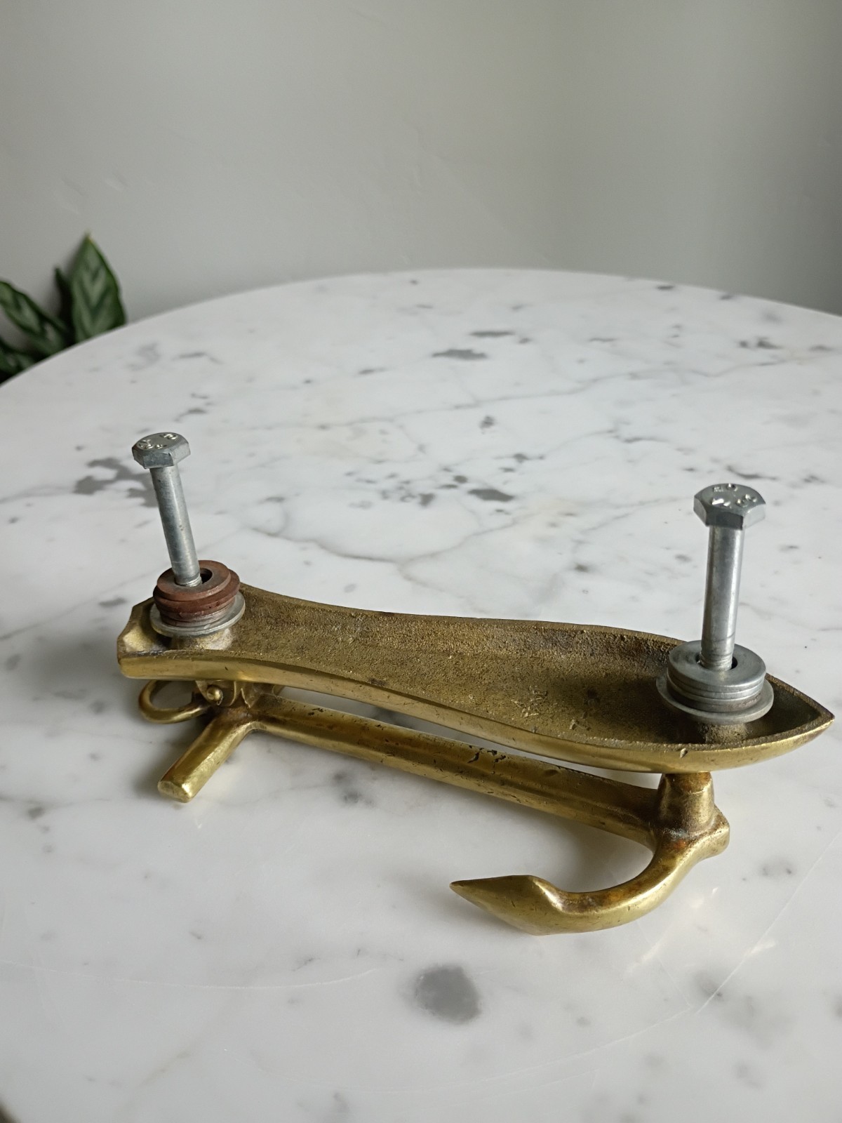 Vtg SOLID BRASS Nautical Anchor VIRGINIA METALCRAFTERS Door Knocker