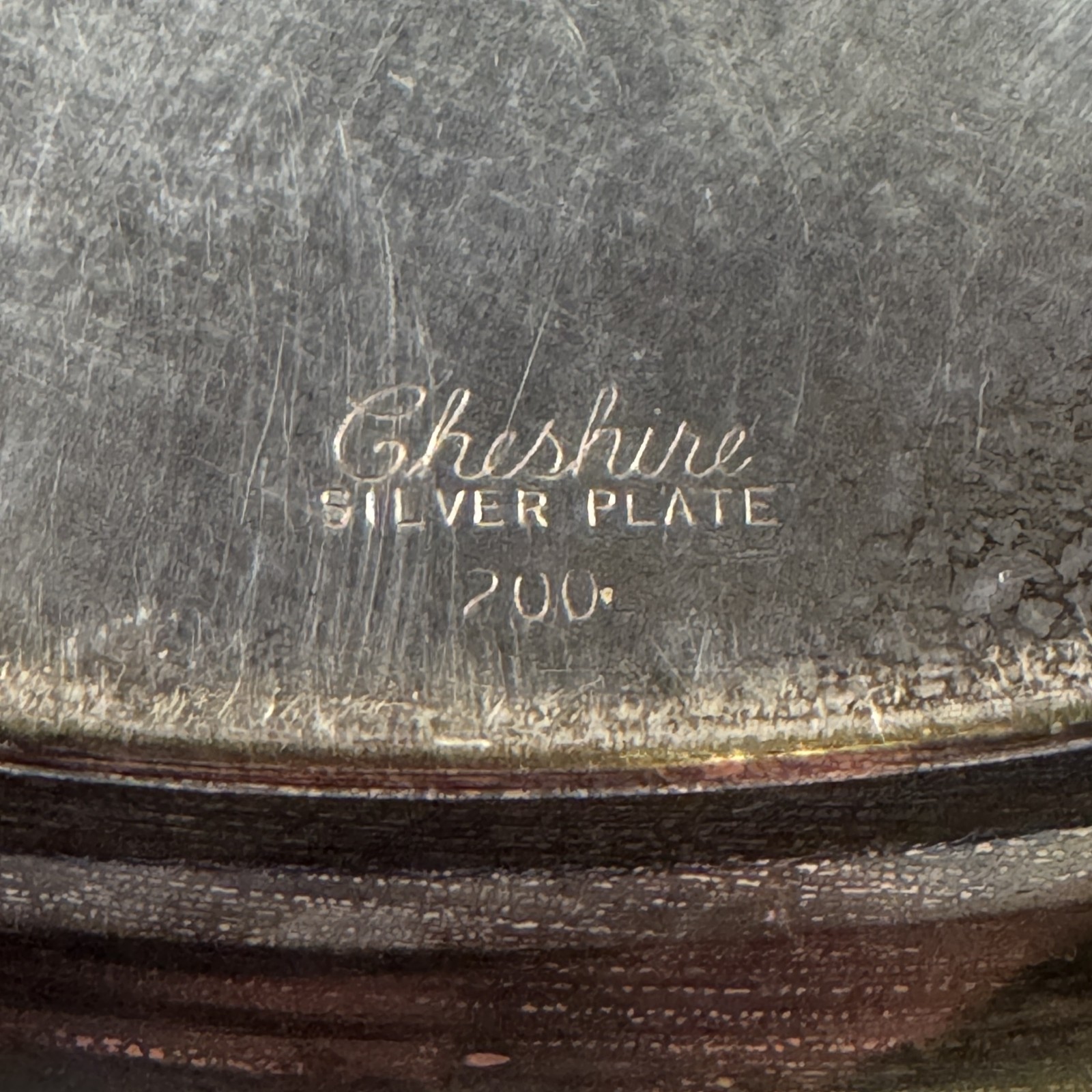 Cheshire Silver Plate 200 Round Tray 11in Silverplate Platter Worn