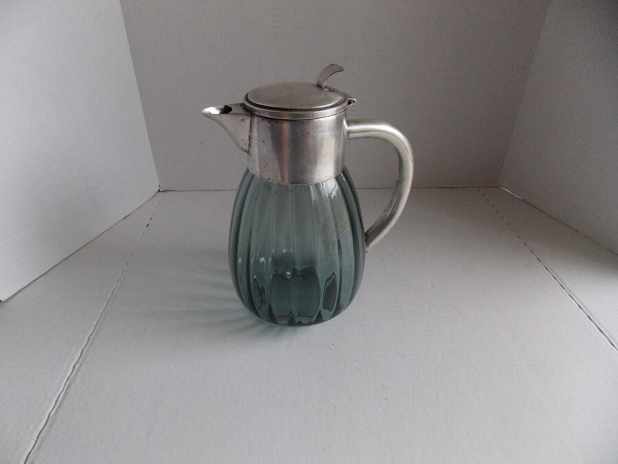 Eisenberg Germany Lozano Silverplate & Glass Pitcher Water Carafe 10 5/8″