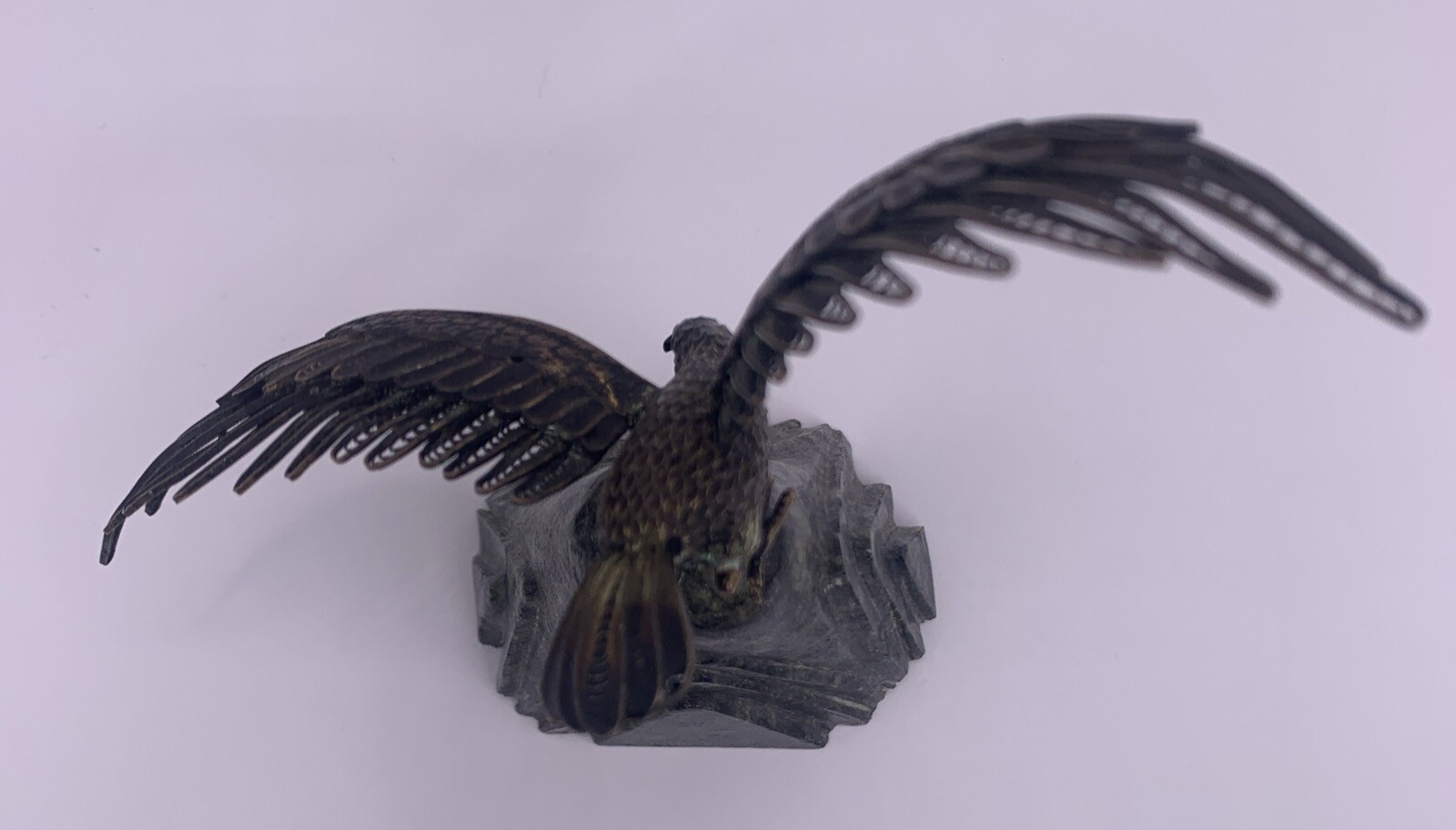 Silver Chinese Filigree Eagle Figurine Enamel Cloisonne Sculpture Vintage