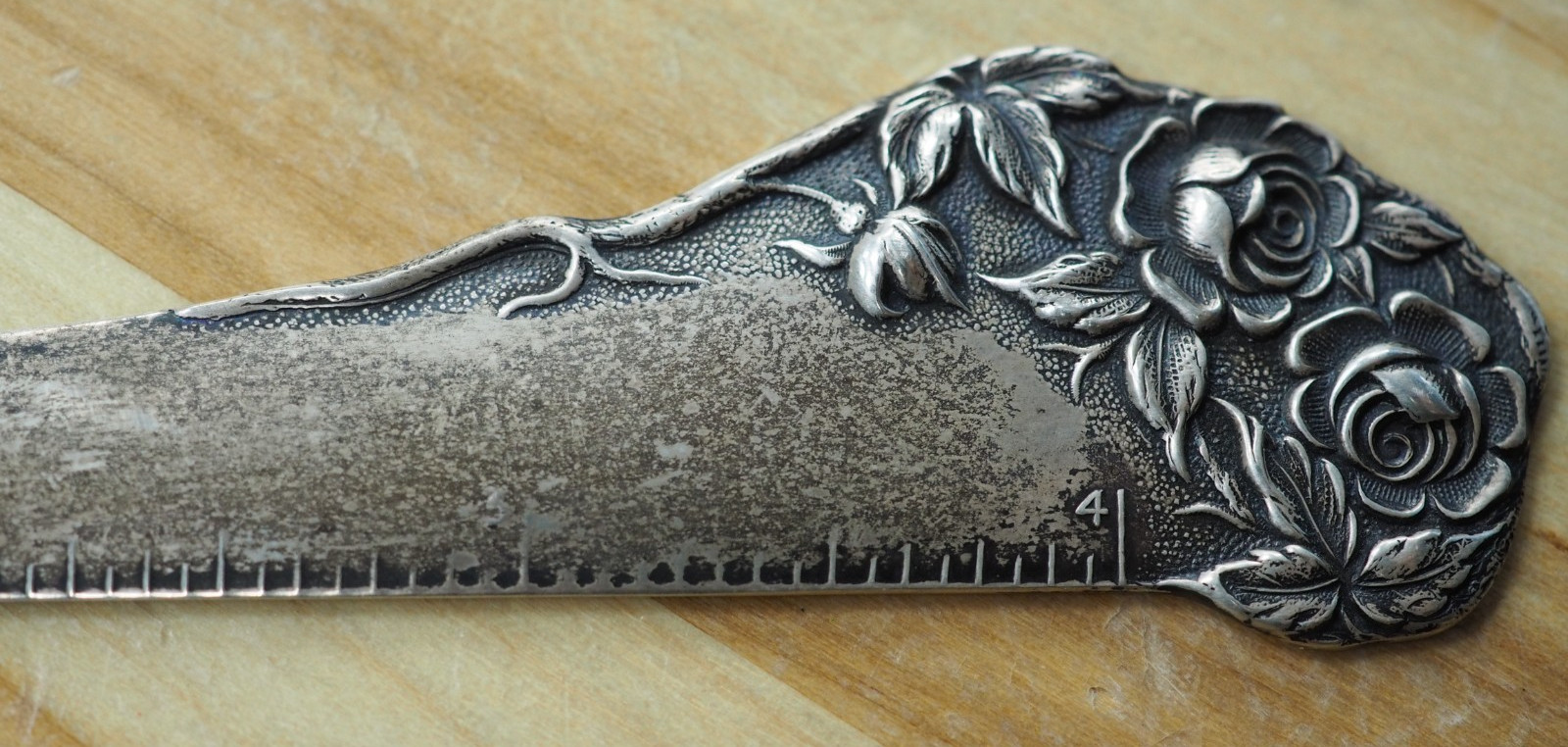 S. Kirk & Son Sterling Floral Repousse Ruler/Letter Opener ~No Monogram!