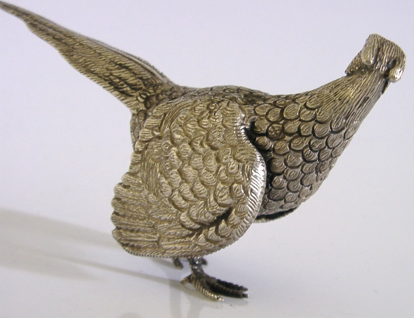 HEAVY 200g STERLING SILVER PHEASANT BIRD FIGURE 1998 HUNTING SHOOTING ANIMAL