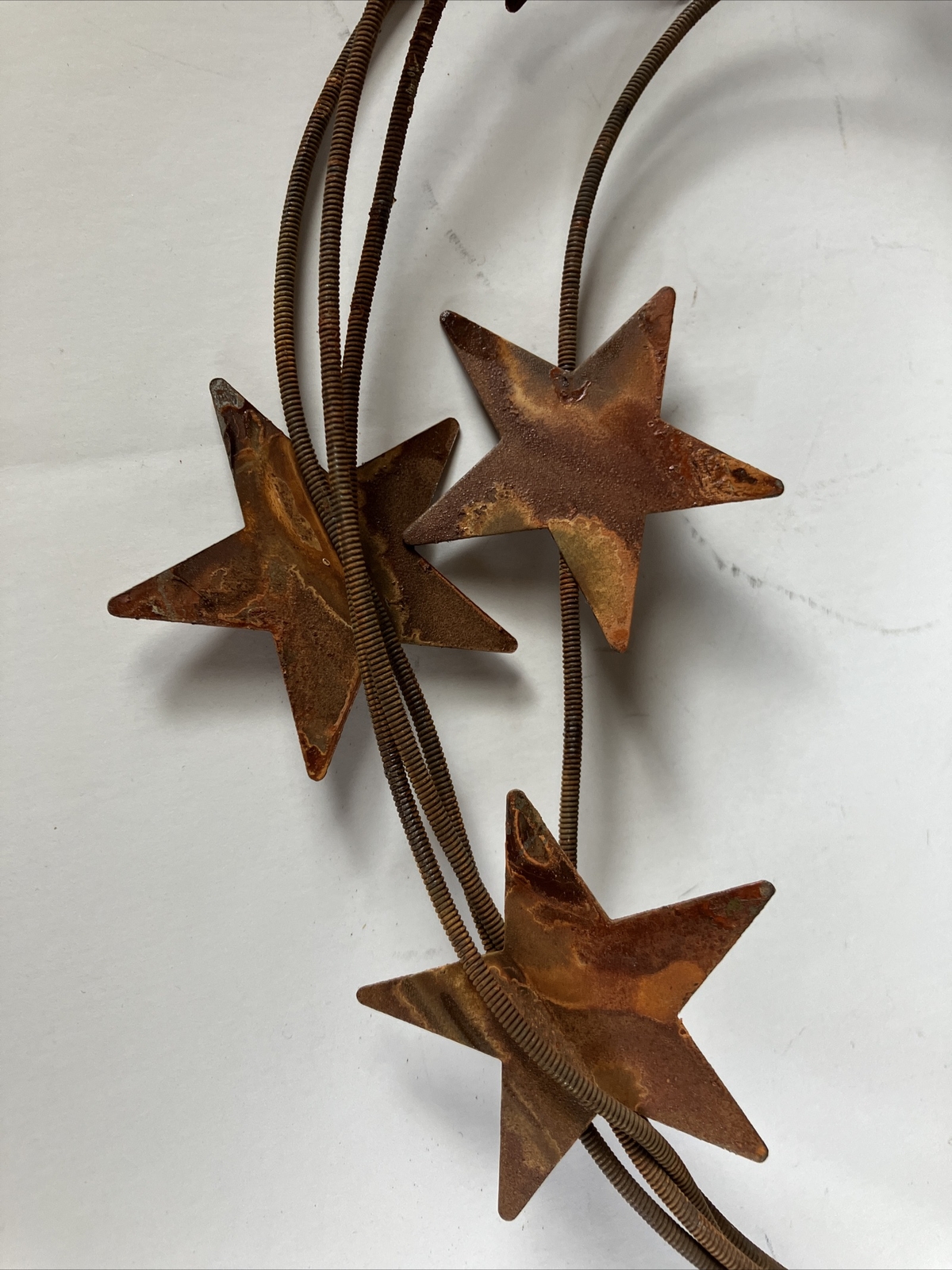 Primitive Rusty Wire Metal Barn Star Garland 6′ Feet 1.75″ Stars Craft Wedding