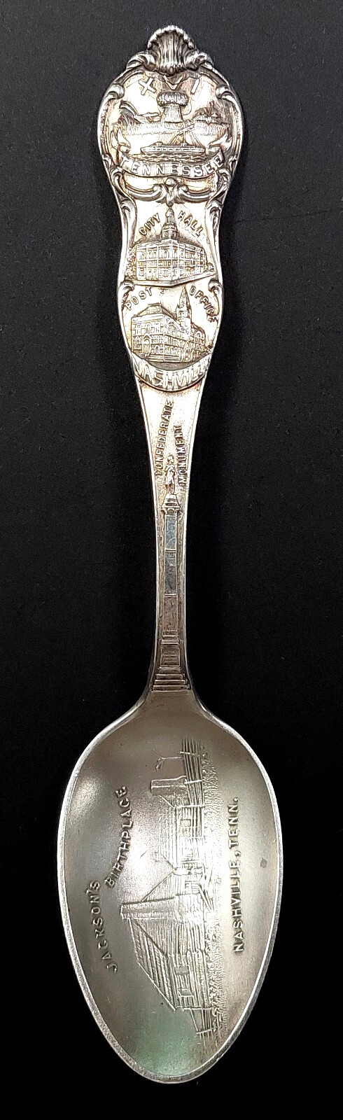 Jackson’s Birthplace, Tennessee Sterling Silver souvenir spoon! 5 3/4″ 31.7 gr.