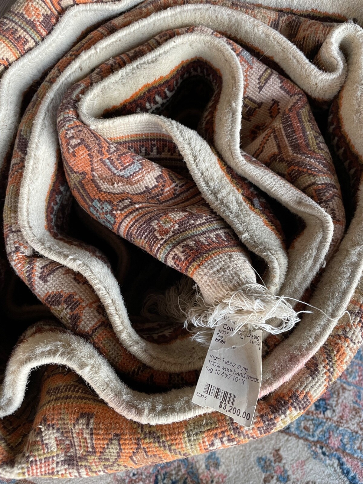 Authentic tabrizz indio wool handmade rug carpet