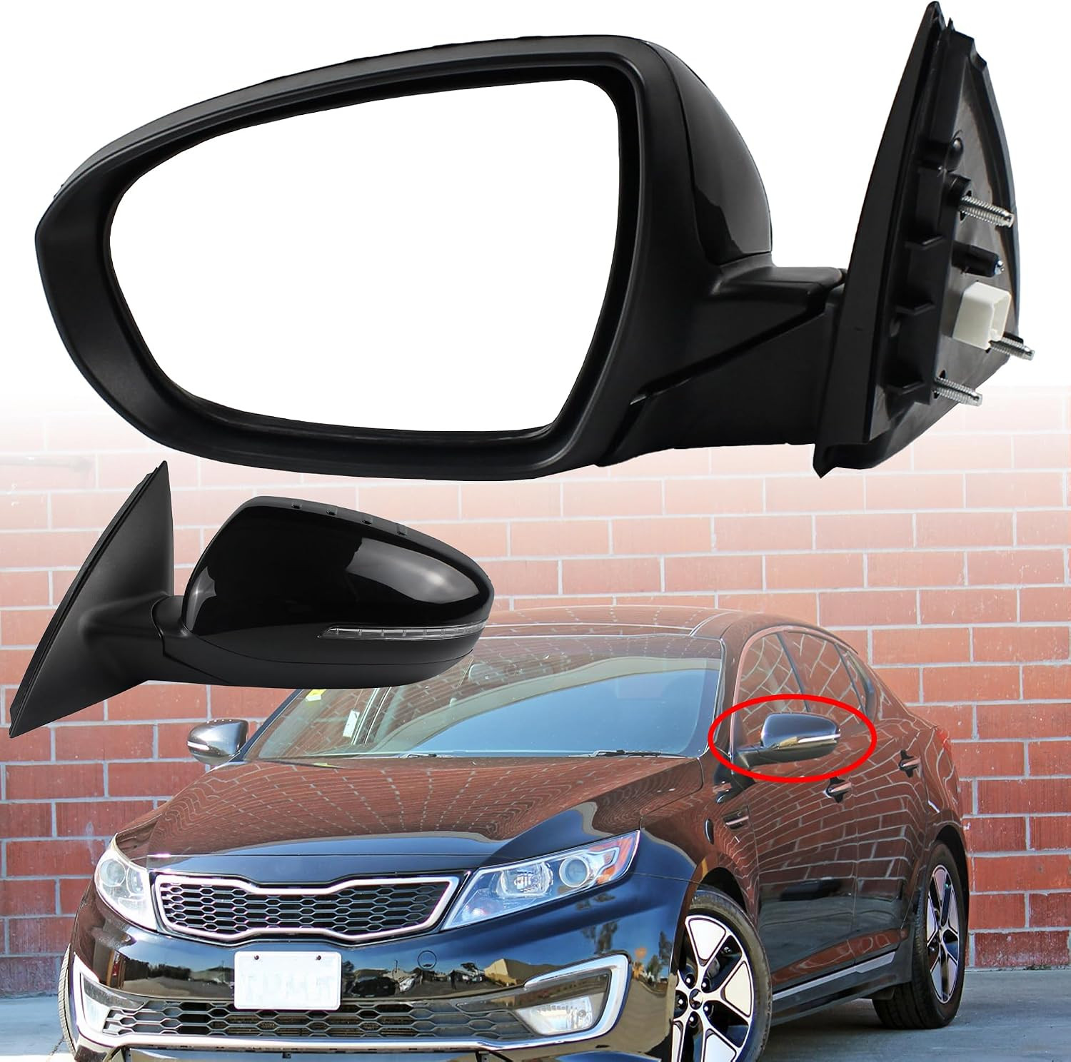 Left Driver Side Door Mirror Compatible with 2011 2012 2013 Kia Optima SX/LX/EX