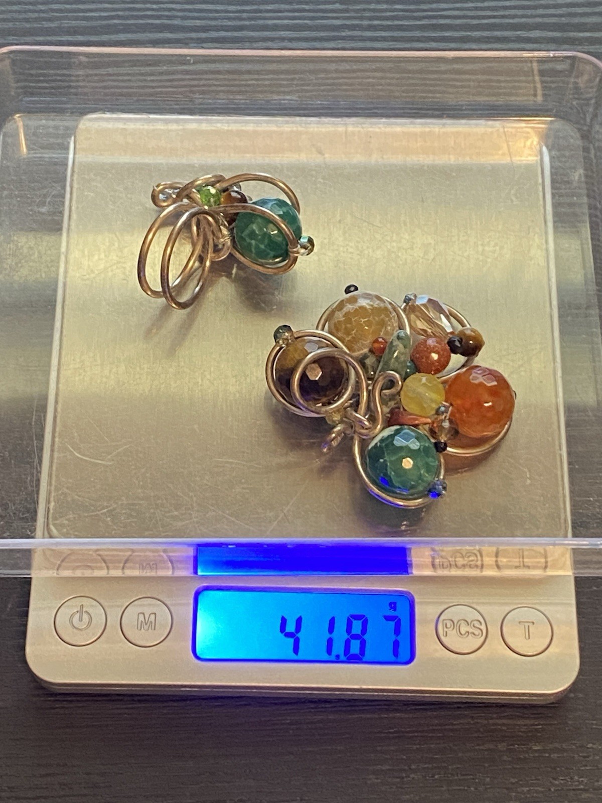 Artisan Sterling Silver .925 Gemstone Crystal Glass? Handmade Pendant Ring