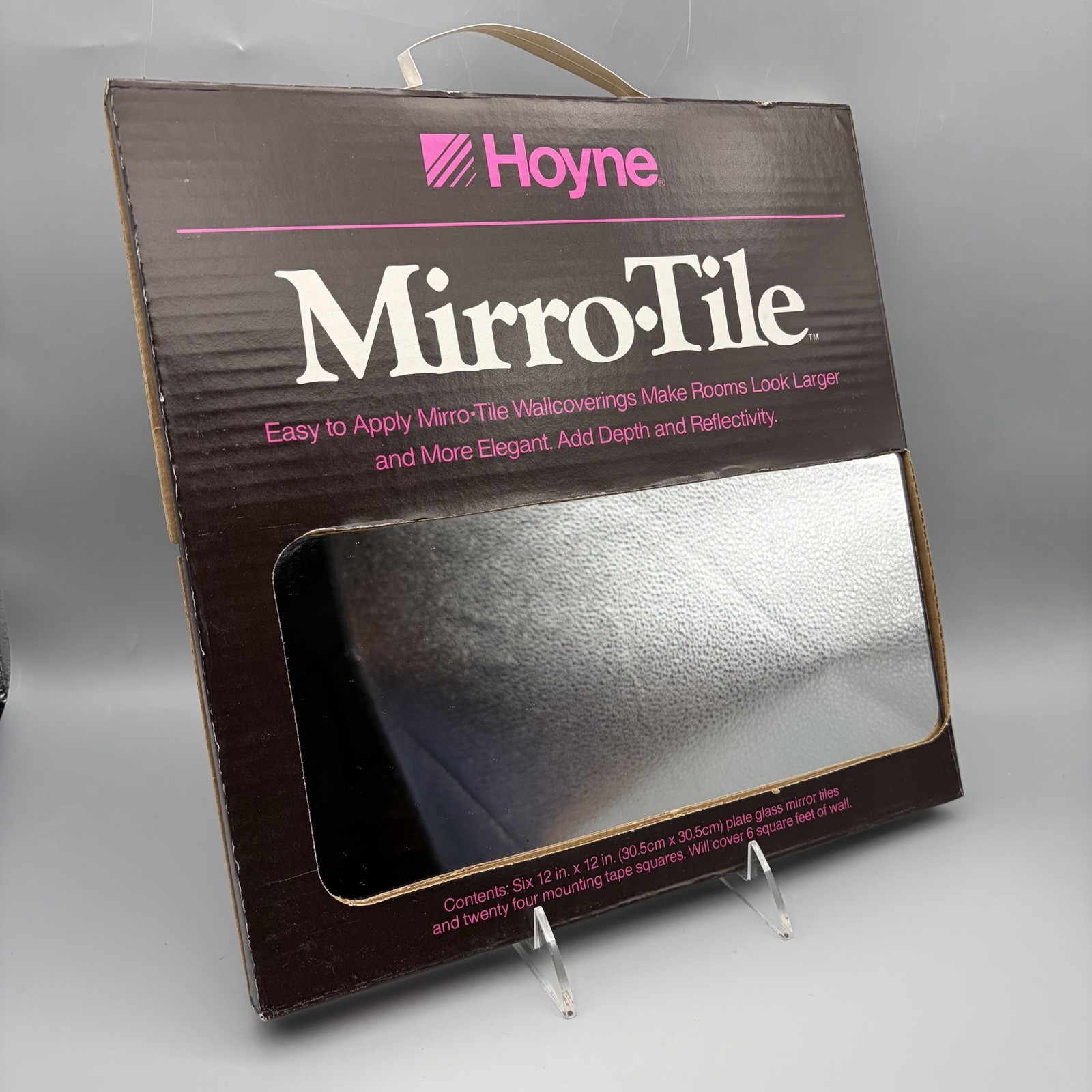 VTG 1982 Hoyne Mirro-Tile Mirrored Glass Tiles 12×12 Clear Mirror Box Of 6 NOS C