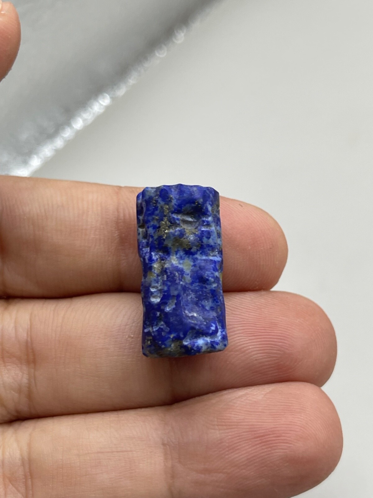 Wonderful Antique Near East Old lapis Cylinder Bead Seal Circa 250BC