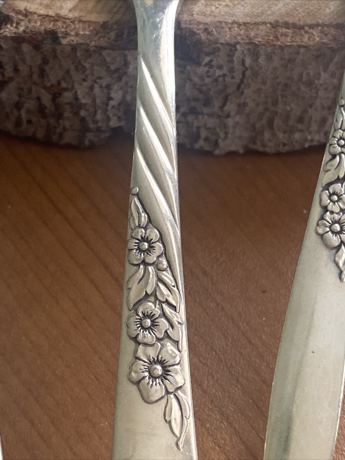 Wm A Rogers for Oneida Always/Wildwood Silverplate 3 pc Hostess Set Vintage 1959