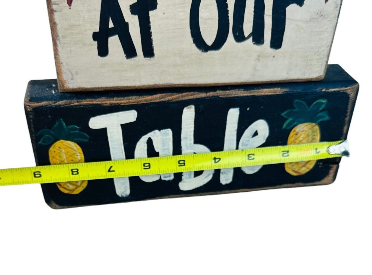 vtg primitive decor “Gather at our Table” Country cottage decor wood handmade