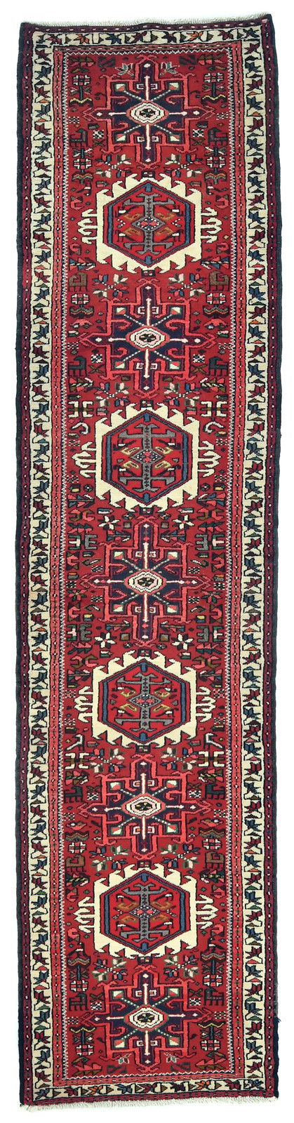 Handmade Red Geometric Tribal Style Oriental Runner Rug Hallway Carpet 2’4X10 ft
