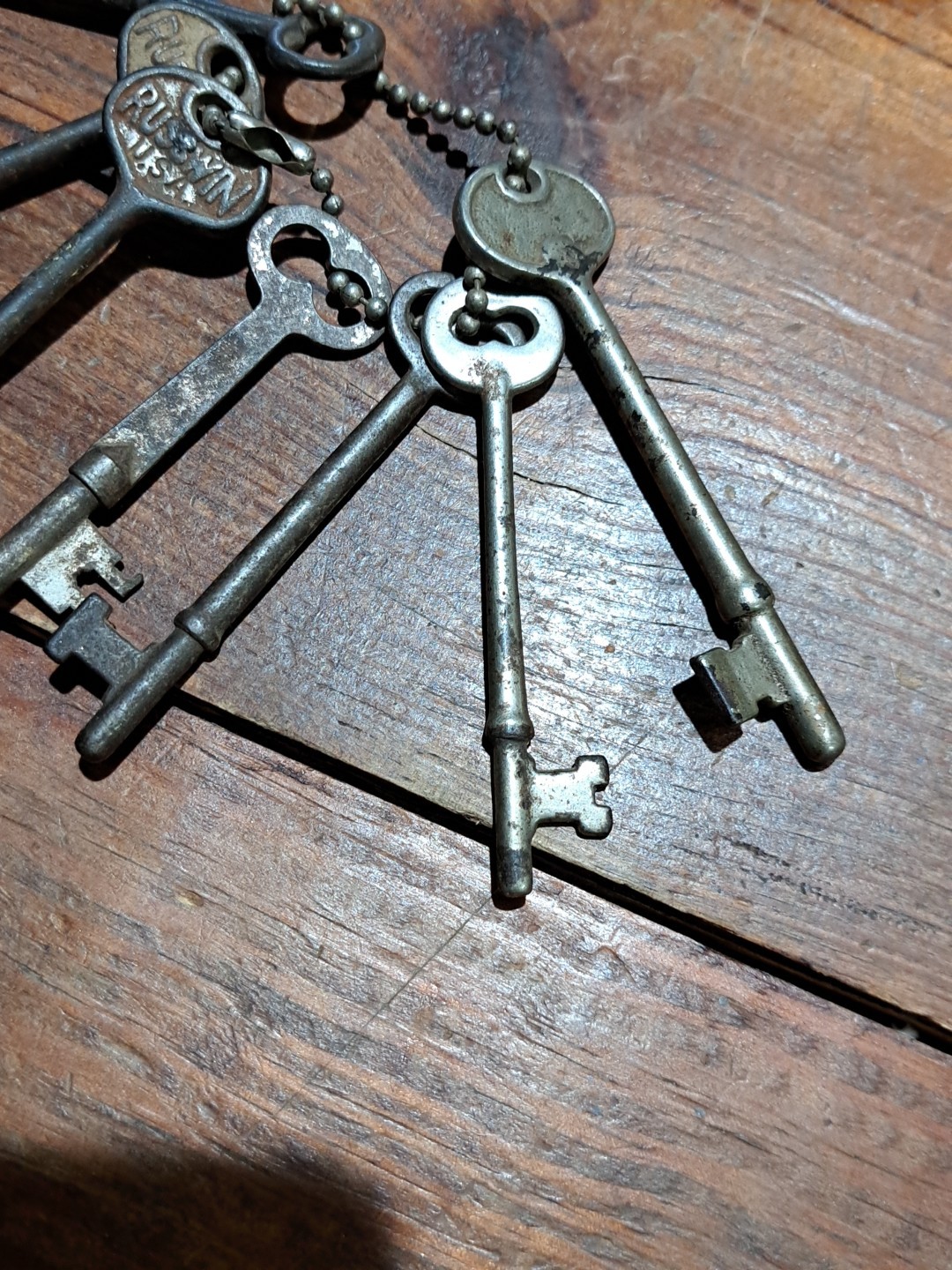 Vintage Skeleton Key Solid Barrel 3½” Long Made In USA RUSSWIN