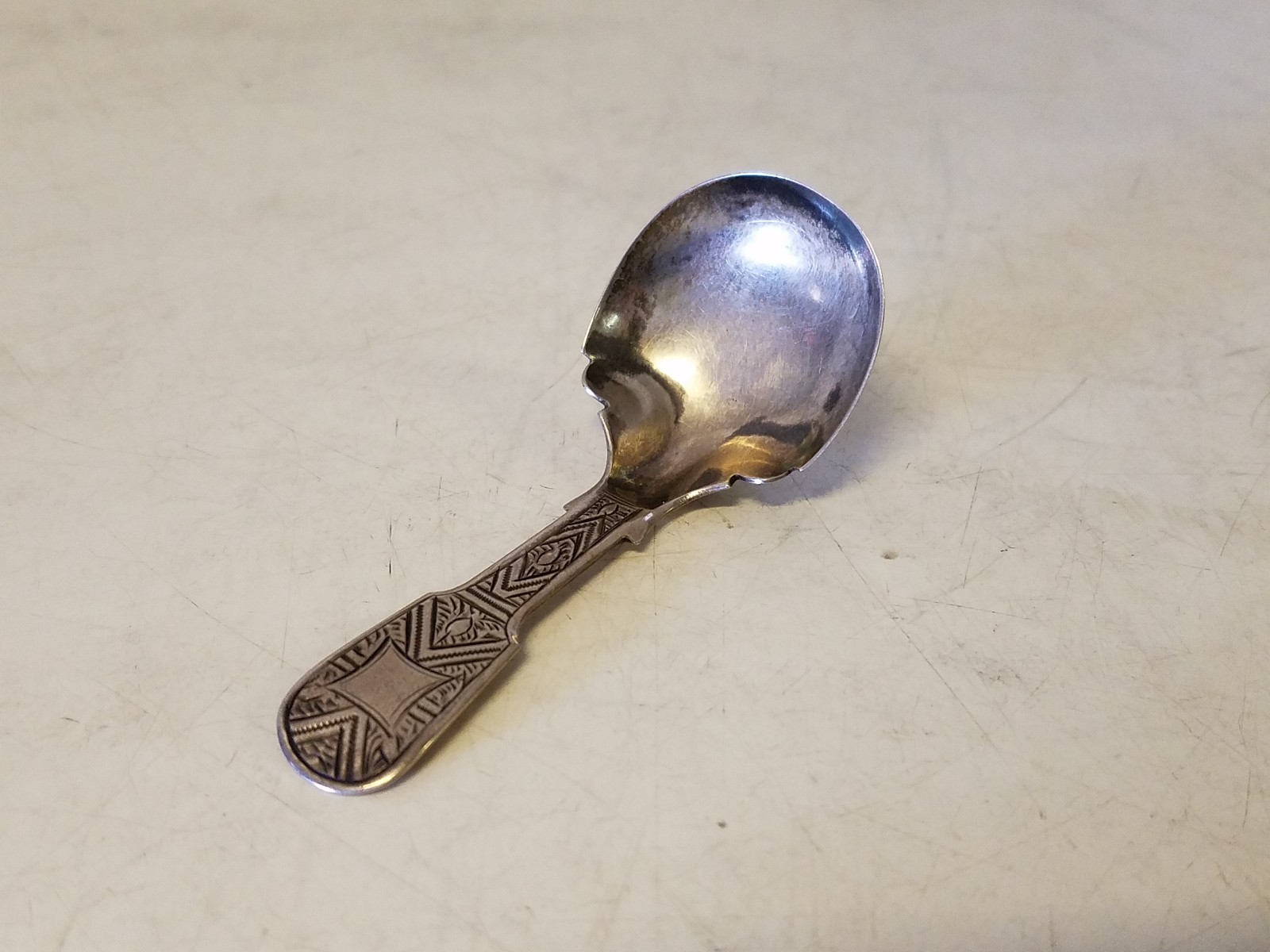 Antique English George Unite Sterling Silver Birmingham Caddy Spoon