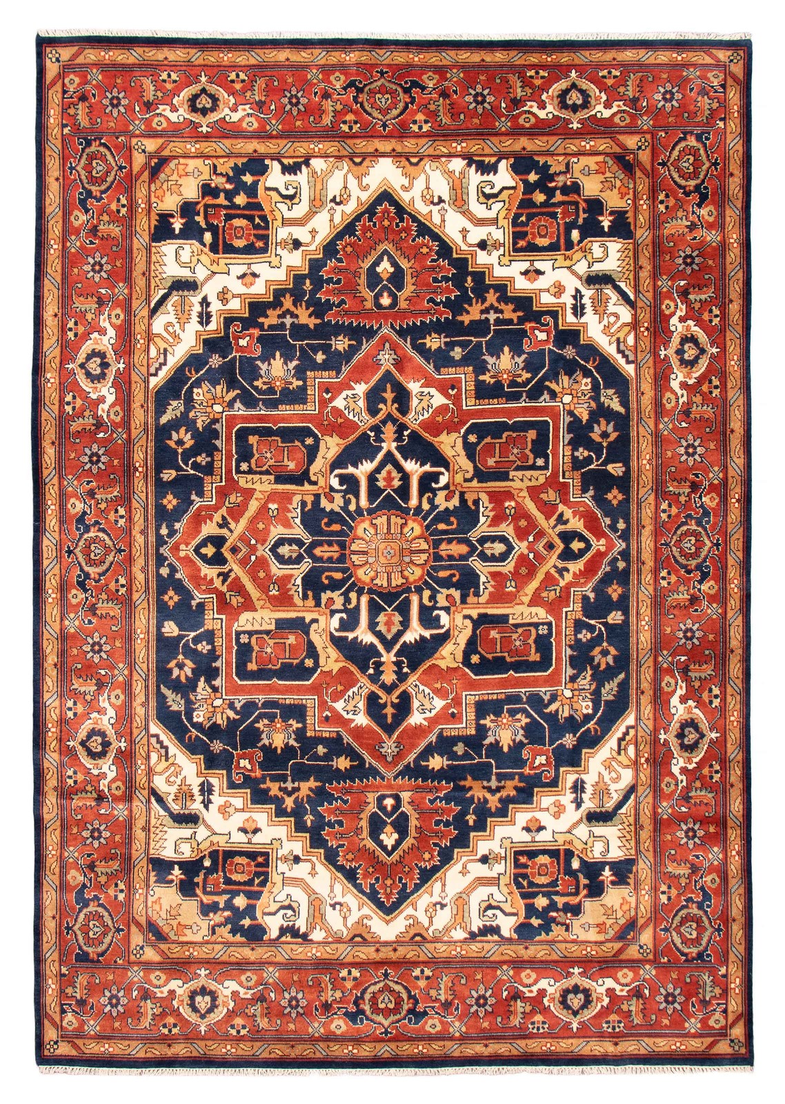 Vintage Hand-Knotted Area Rug 9’10” x 14’5″ Traditional Oriental Wool Carpet