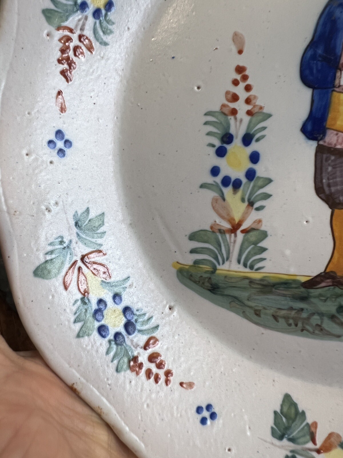 Painted Faience Plate Nevers Trousseau & Cie Character
