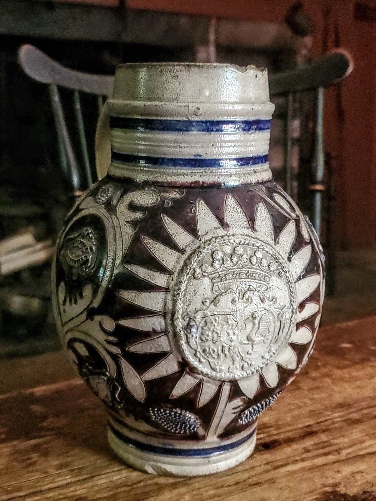 17th century Westerwald Armorial Stoneware Jug