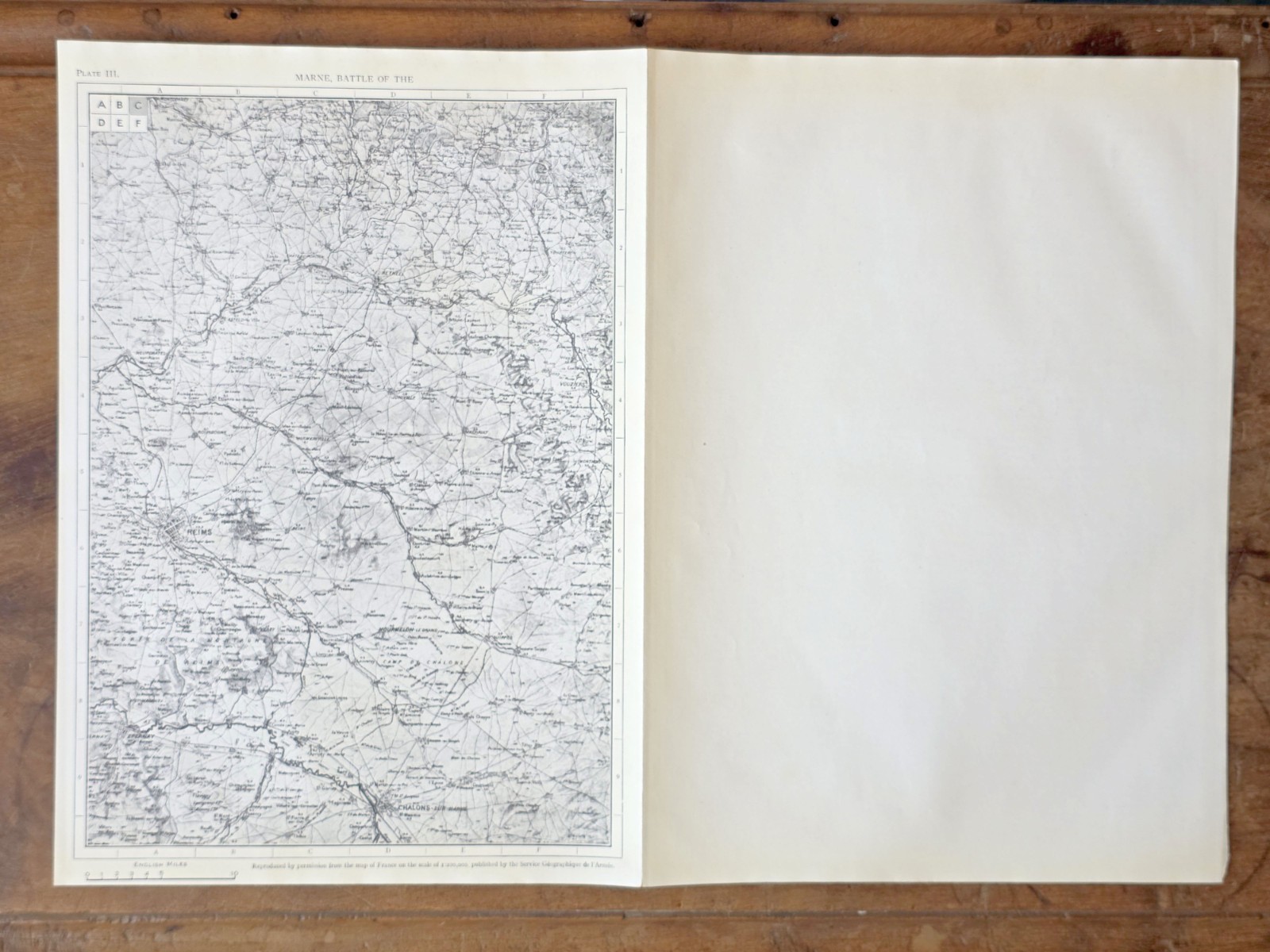 MARNE WWI Battle Maps France Reims Meaux 1914 11×16 Antique Atlas Map