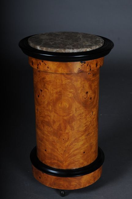 G-Gm-151 R Tonneau, Bar Cabinet, Side Table in Biedermeier Style Maple Root