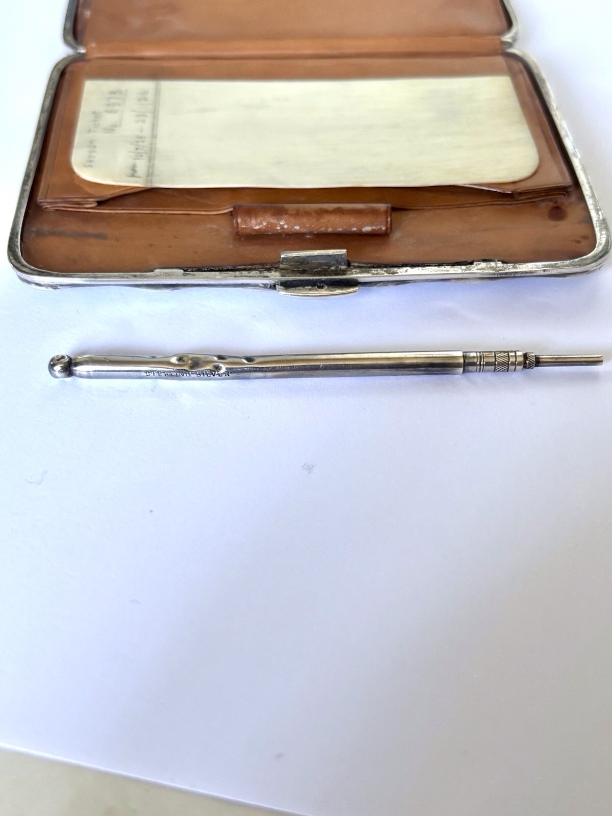 Edwardian Silver AIDE MEMOIRE NOTEPAD PURSE Case JOHN ROSE Birmingham 1908