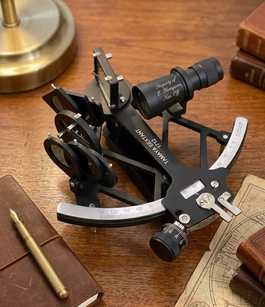 Handmade Tamaya Sextant Black Powder Coated Aluminum Marine Navigation Tool Gift