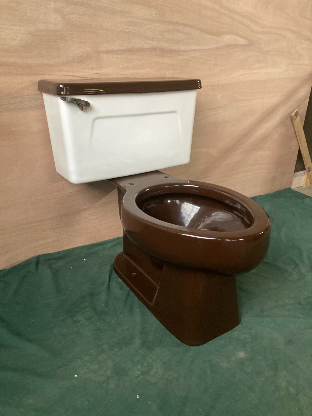 Vintage Expresso Brown White Kohler Toilet Elongated Bowl Old Bathroom 285-26E