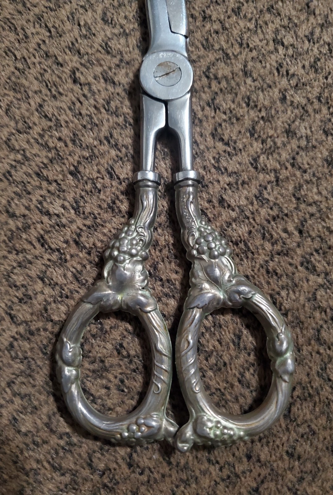 Vtg Webster Sterling Silver Handle Grape Scissors Shears by Hoffritz NY/Italy