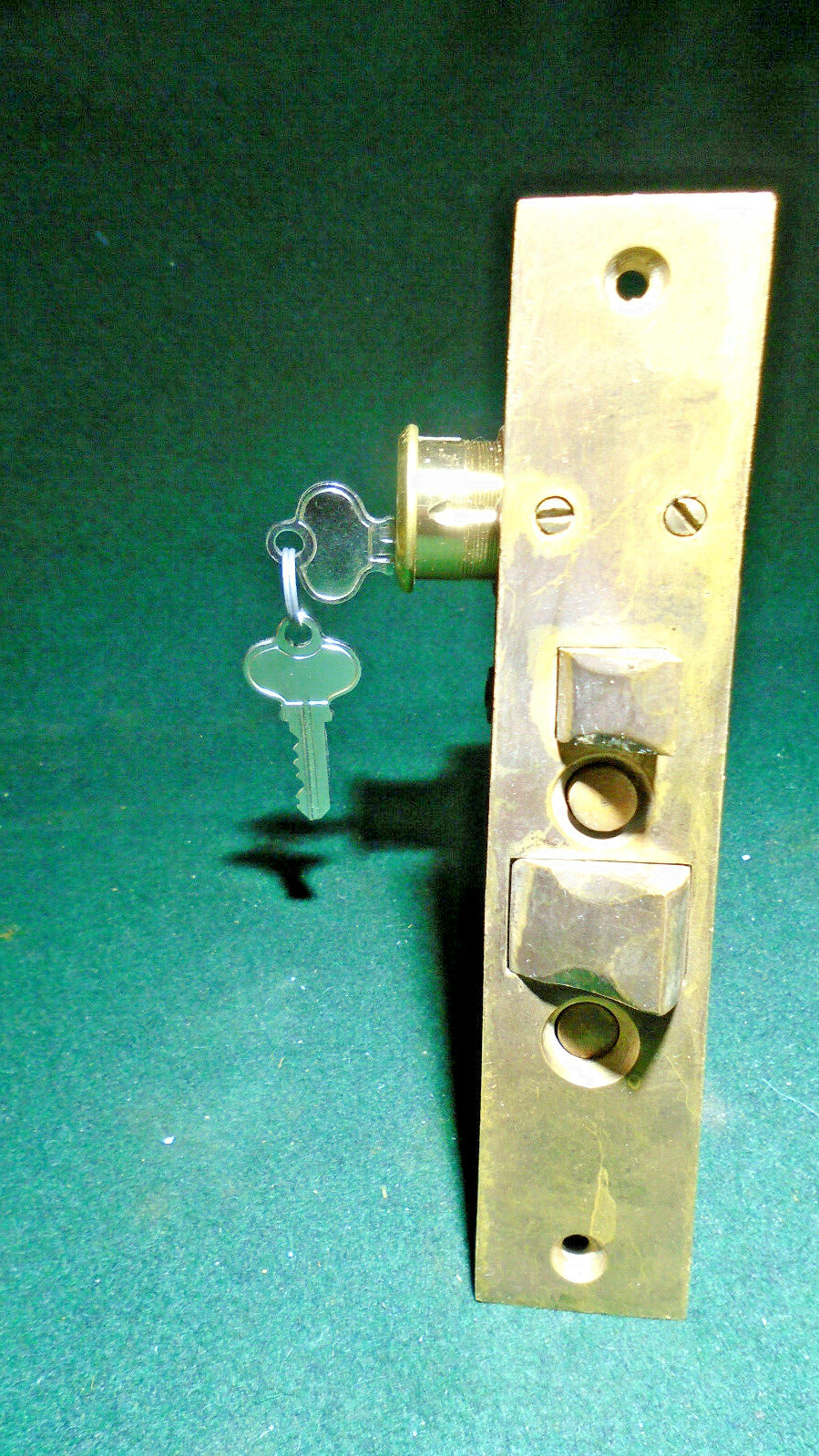 BARROWS #342 ENTRY LOCK w/CYLINDER & KEYS – 7 7/8″ FACEPLATE (12141)