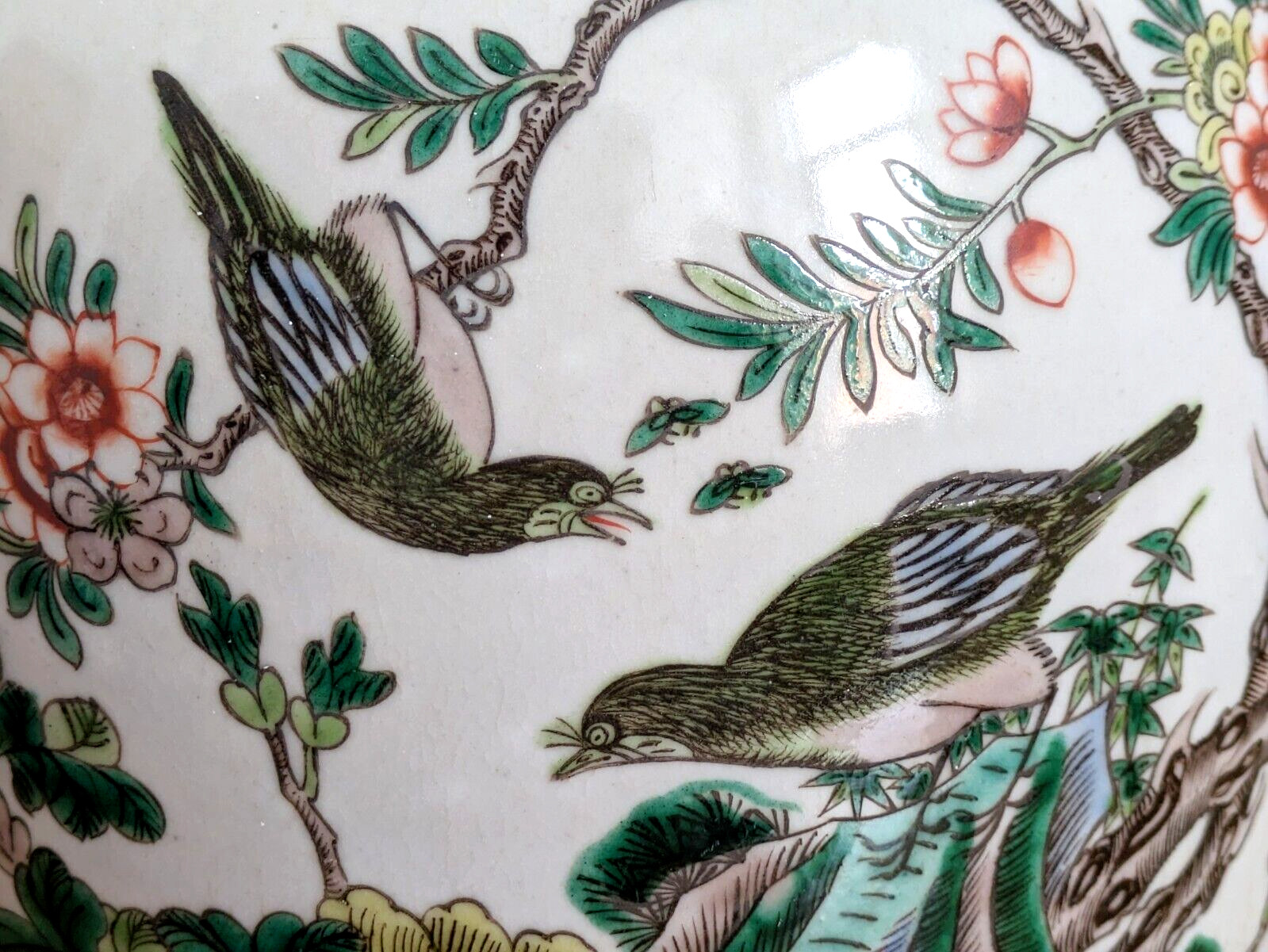 19th Century Chinese Famille Verte Porcelain Qing Kangxi Ginger Jar Antique 35cm
