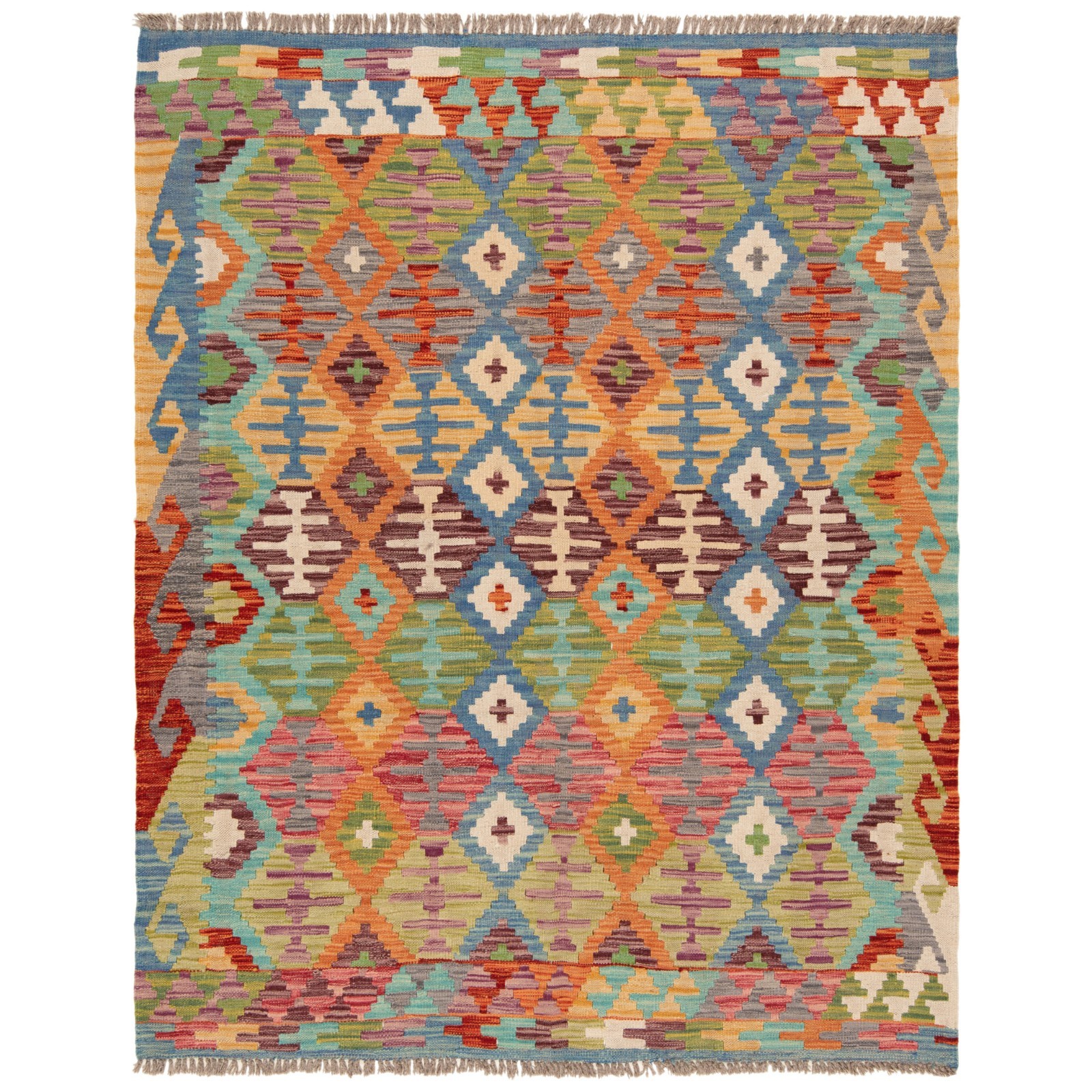 Kelim Afghan 192X154 Cm Handwoven Oriental Rug Runner Kilim Carpet Wool
