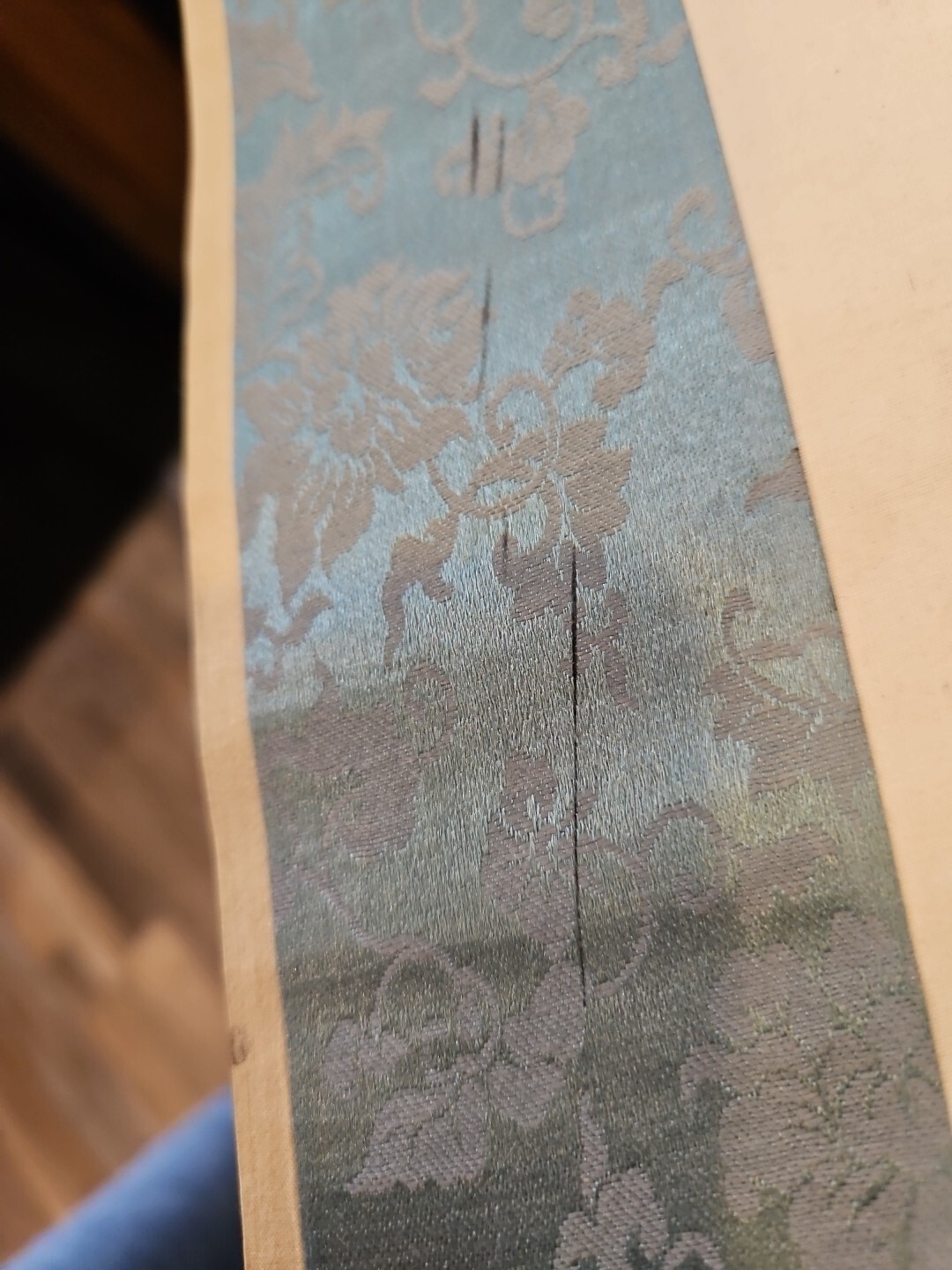 Oriental Hanging Scroll Hand Painted Mountains House Signed Vintage 78×21 Inches