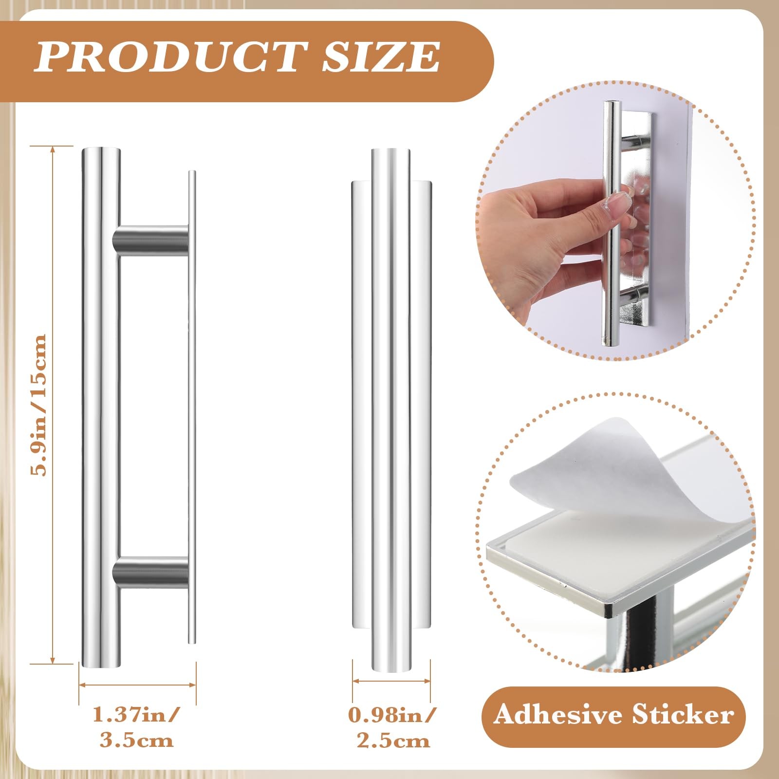 Barydat 50 Pack Self Stick Push Pull Helper Stick On Drawer Pulls Abs Plastic