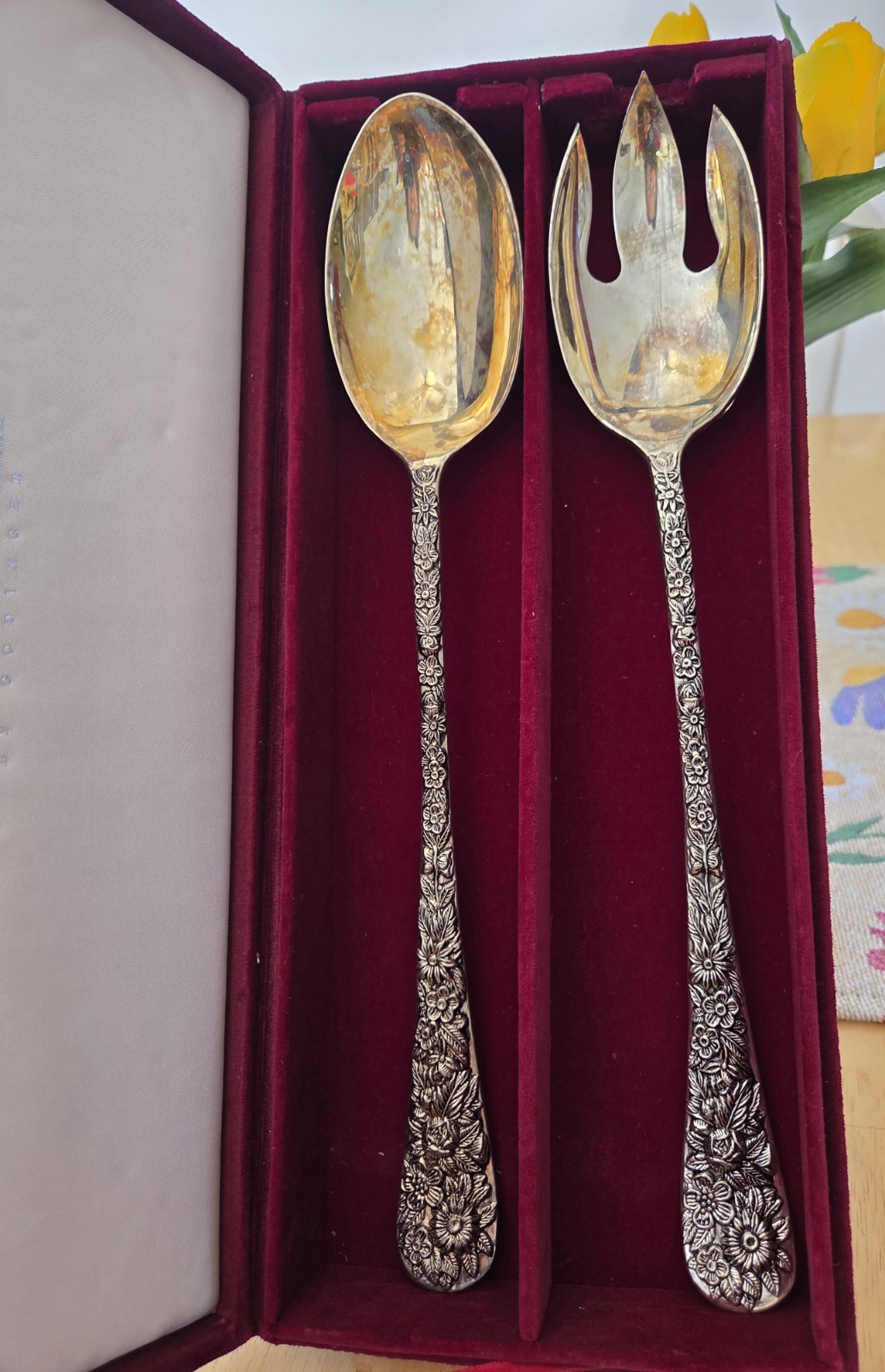 Godinger American Silversmiths Collection Silverplate Salad Service Serving Set