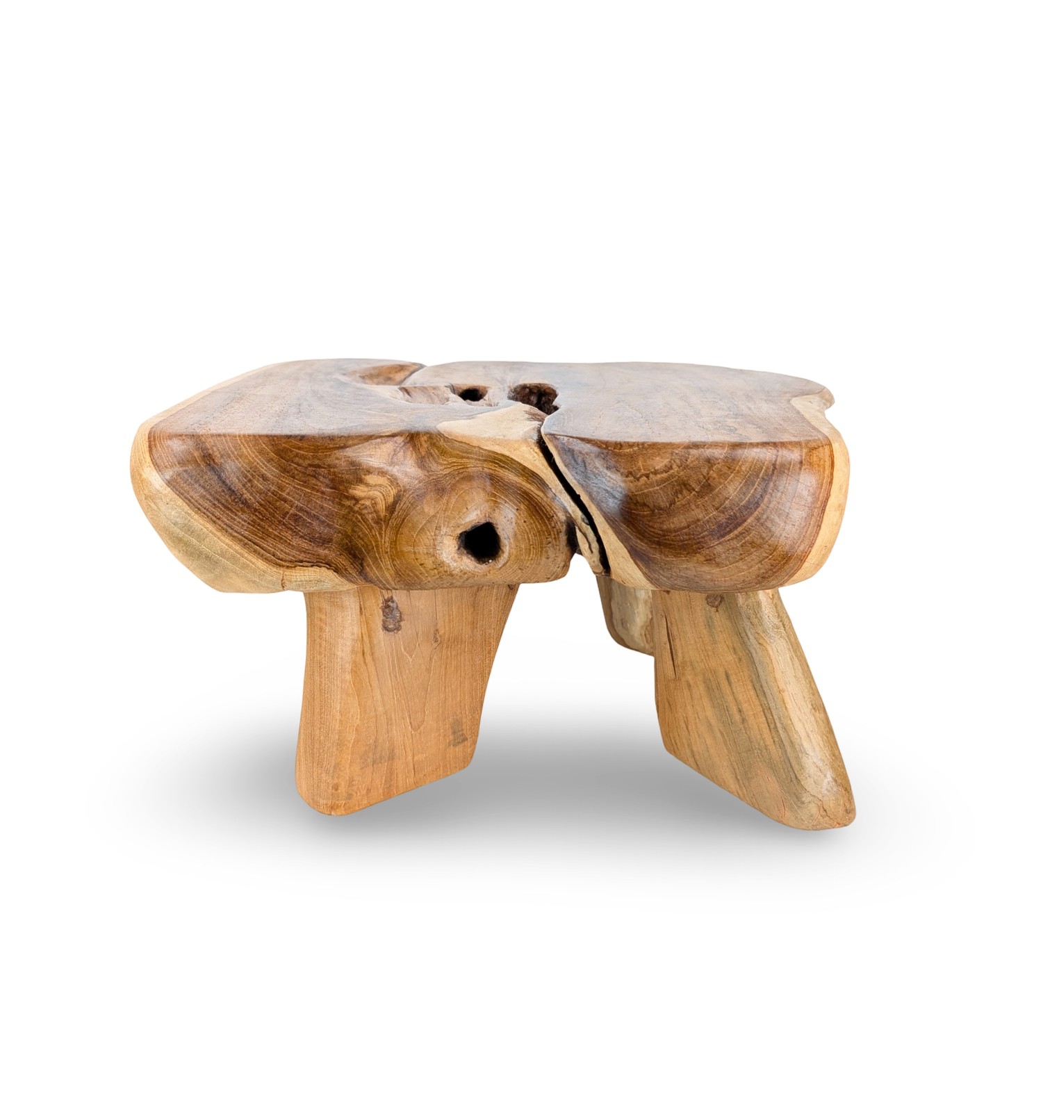 Rustic Teak Stool, Handcrafted Teak Stool, Handmade Wood Stool
