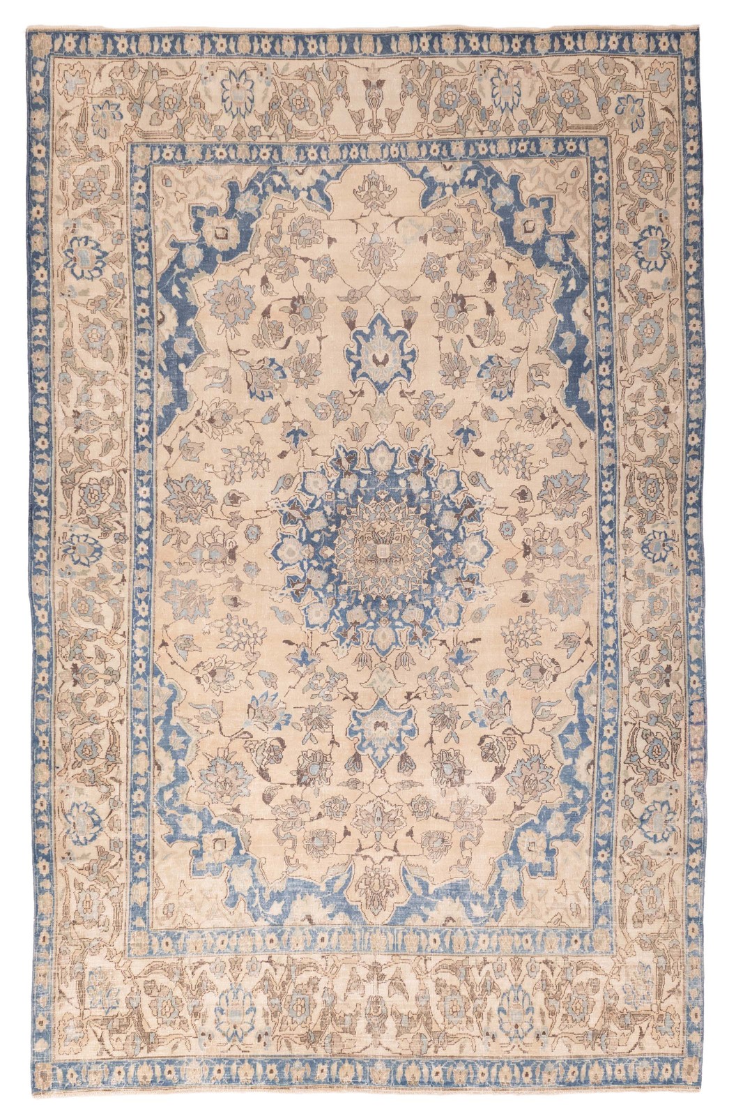 Vintage Hand-Knotted Area Rug 6’7″ x 10’10” Traditional Oriental Wool Carpet