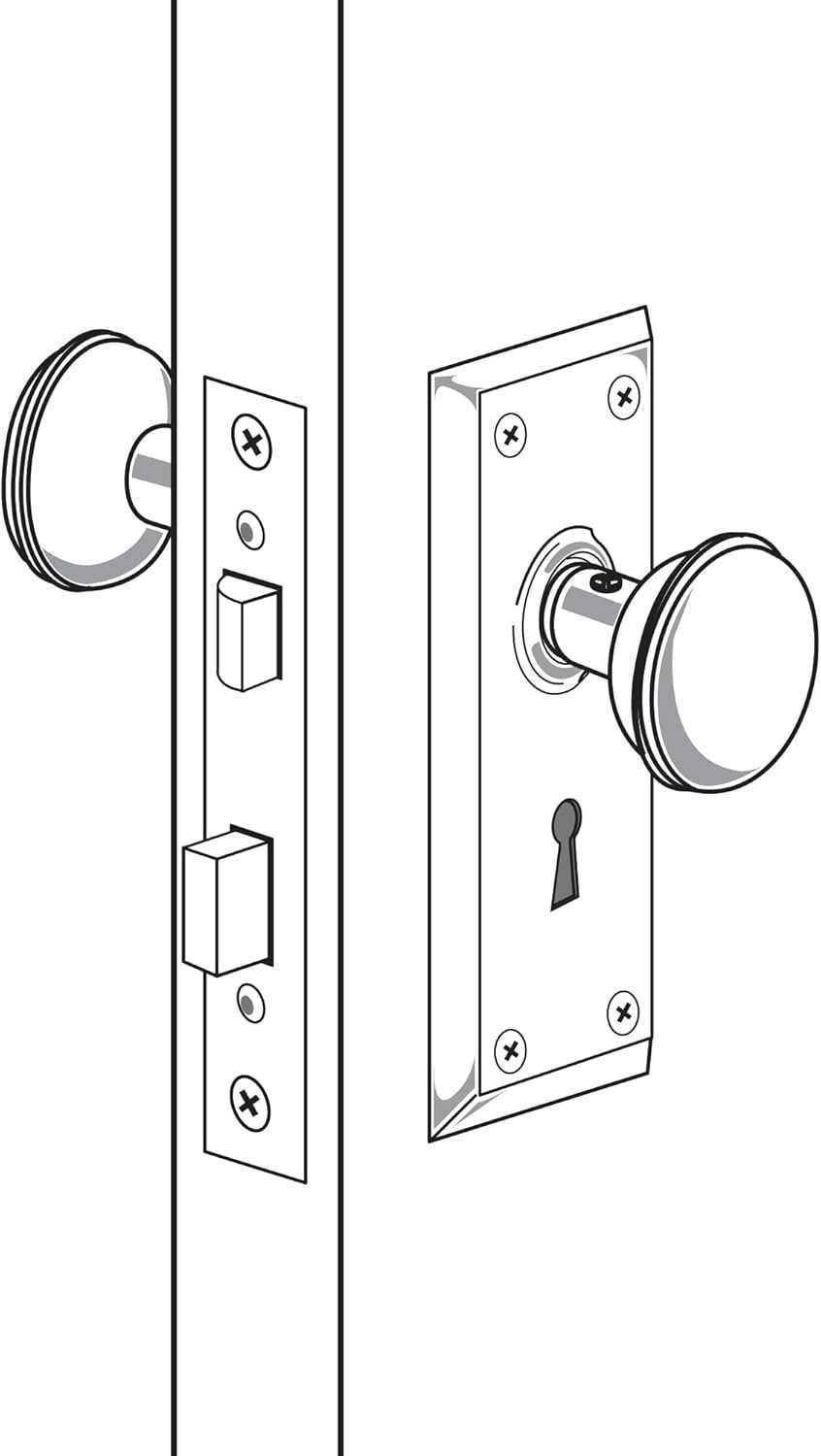 Easy Install Solid Brass Vintage Door Knob – Adjustable for Various Doors