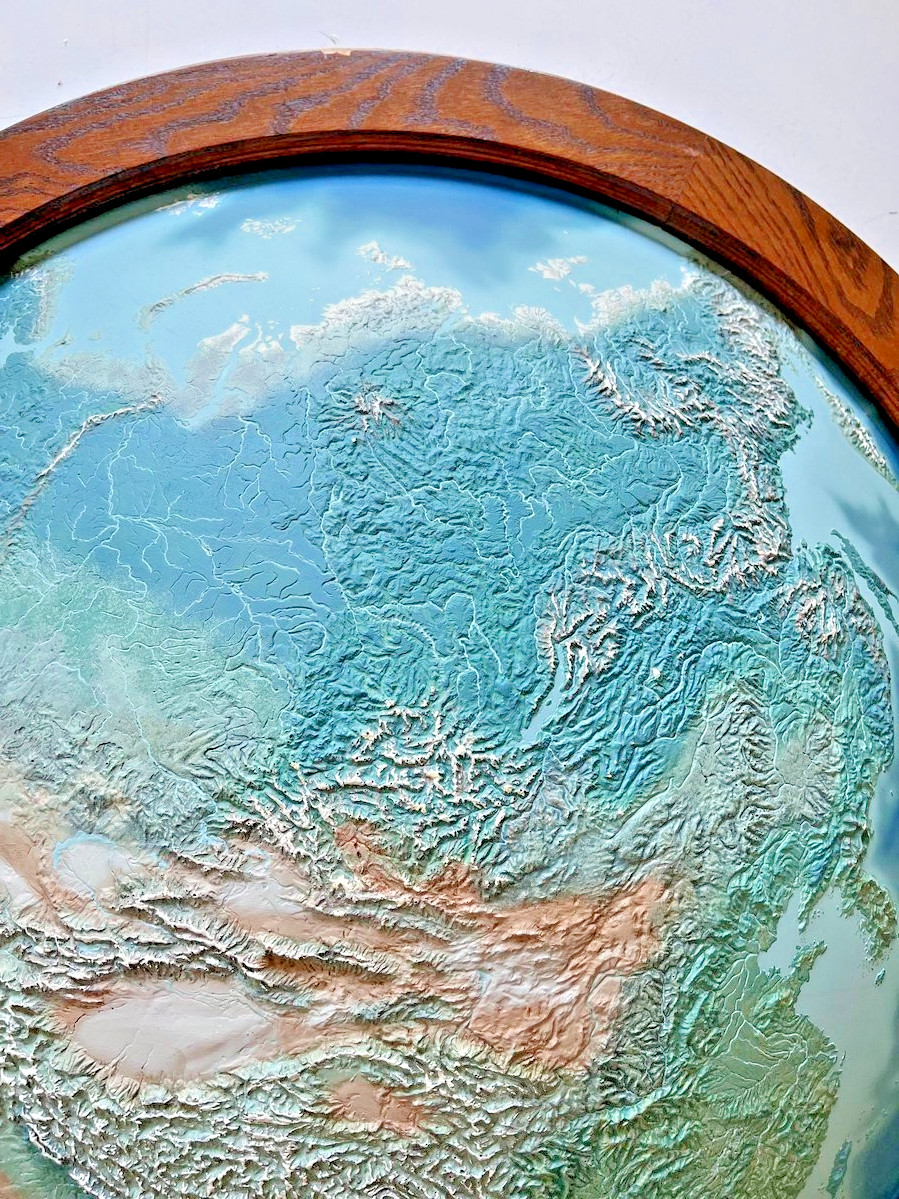 MUSEUM QUALITY: Matched Pair Rand McNally “Handcrafted” Convex Relief Maps APAC