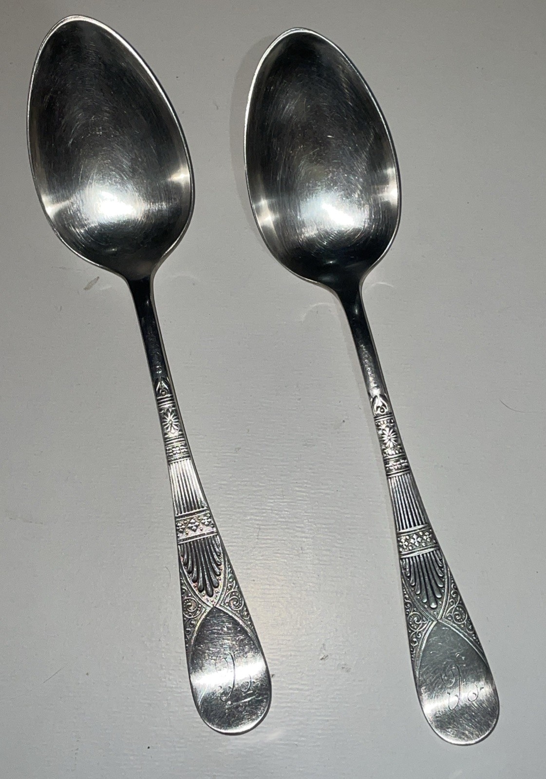 Anchor Rogers 1888 PEERLESS/LEADER Table Spoons (x2) -Monogram