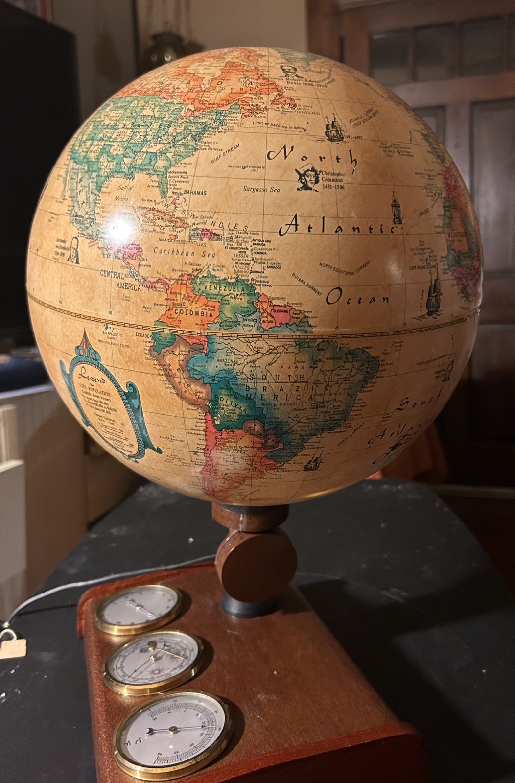 Vintage Cram’s Antique 12″ World Globe Electrical Light Lamp Rare estate sale