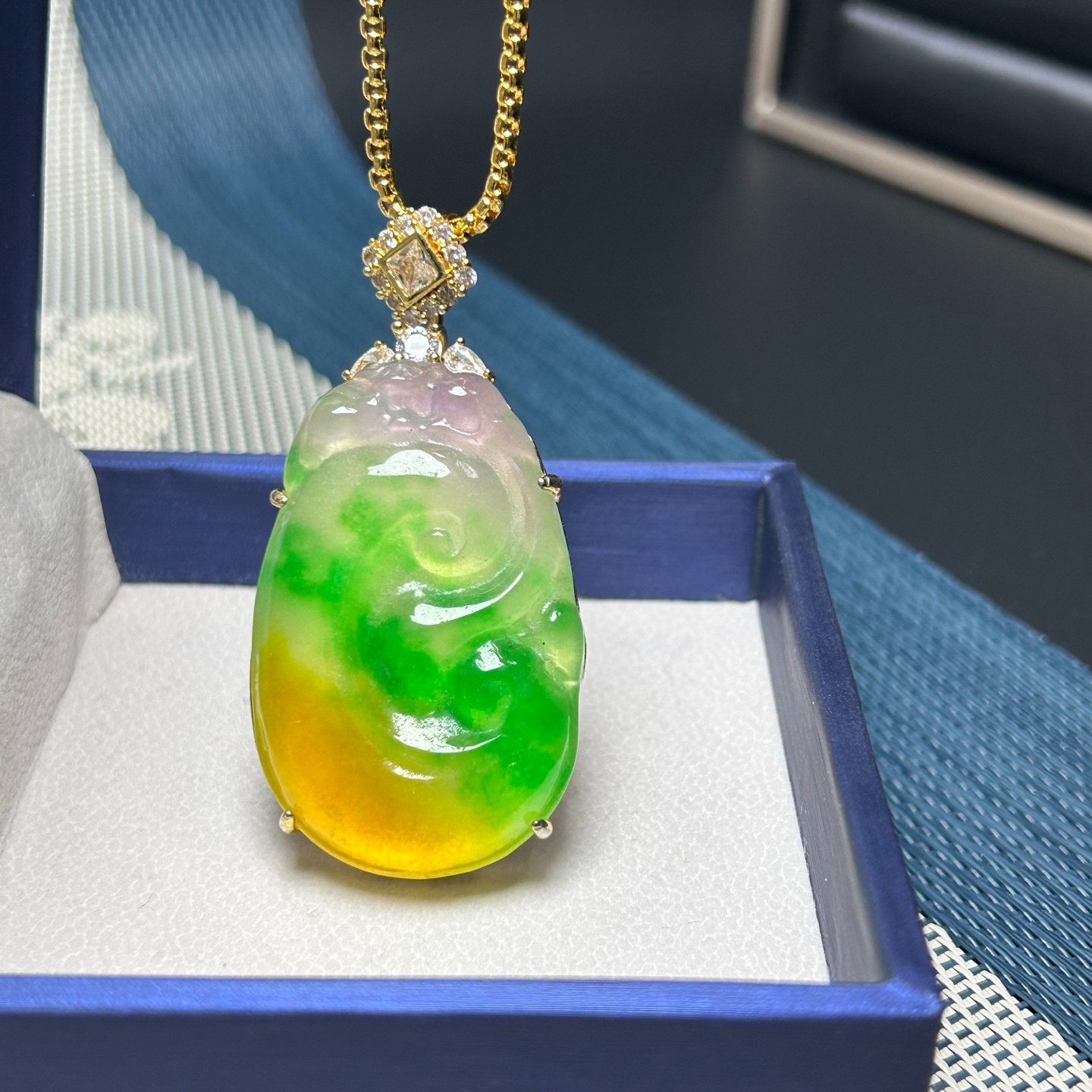 Real Natural Perfect High Ice Green Jade Jadeite Pendant&Necklaces