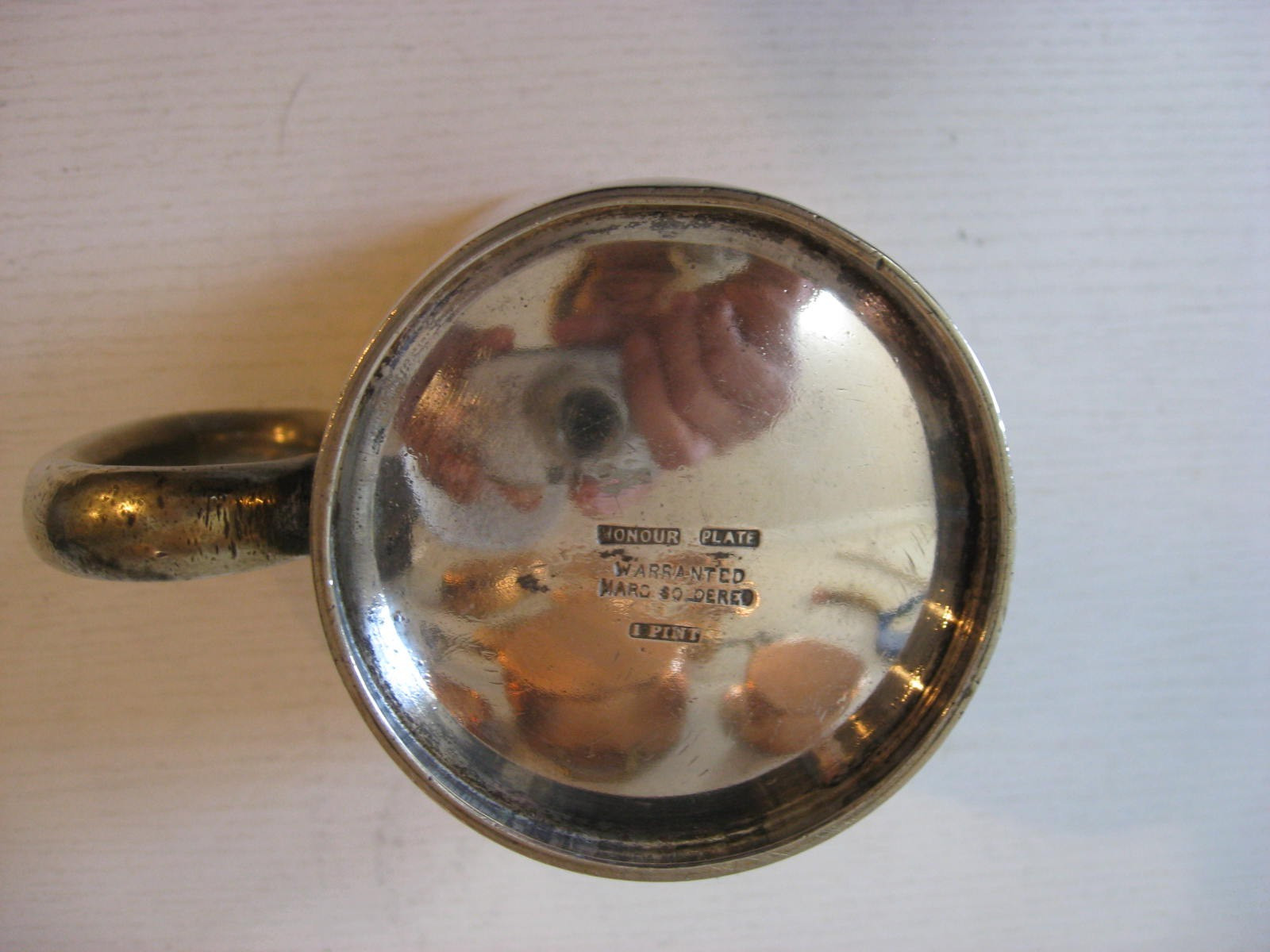 British Silver Plate commercial pint pub tankard by Marton Products Barware