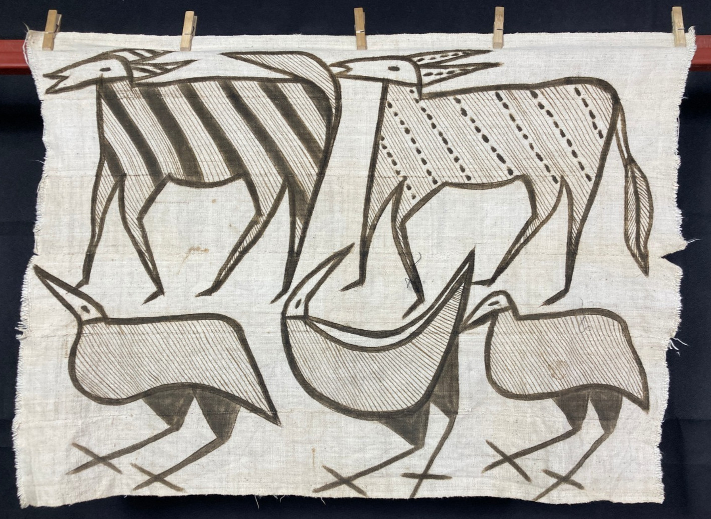 Authentic Vintage African Kuba Raffia Textile Congo Tribal Cloth 94×69 cm