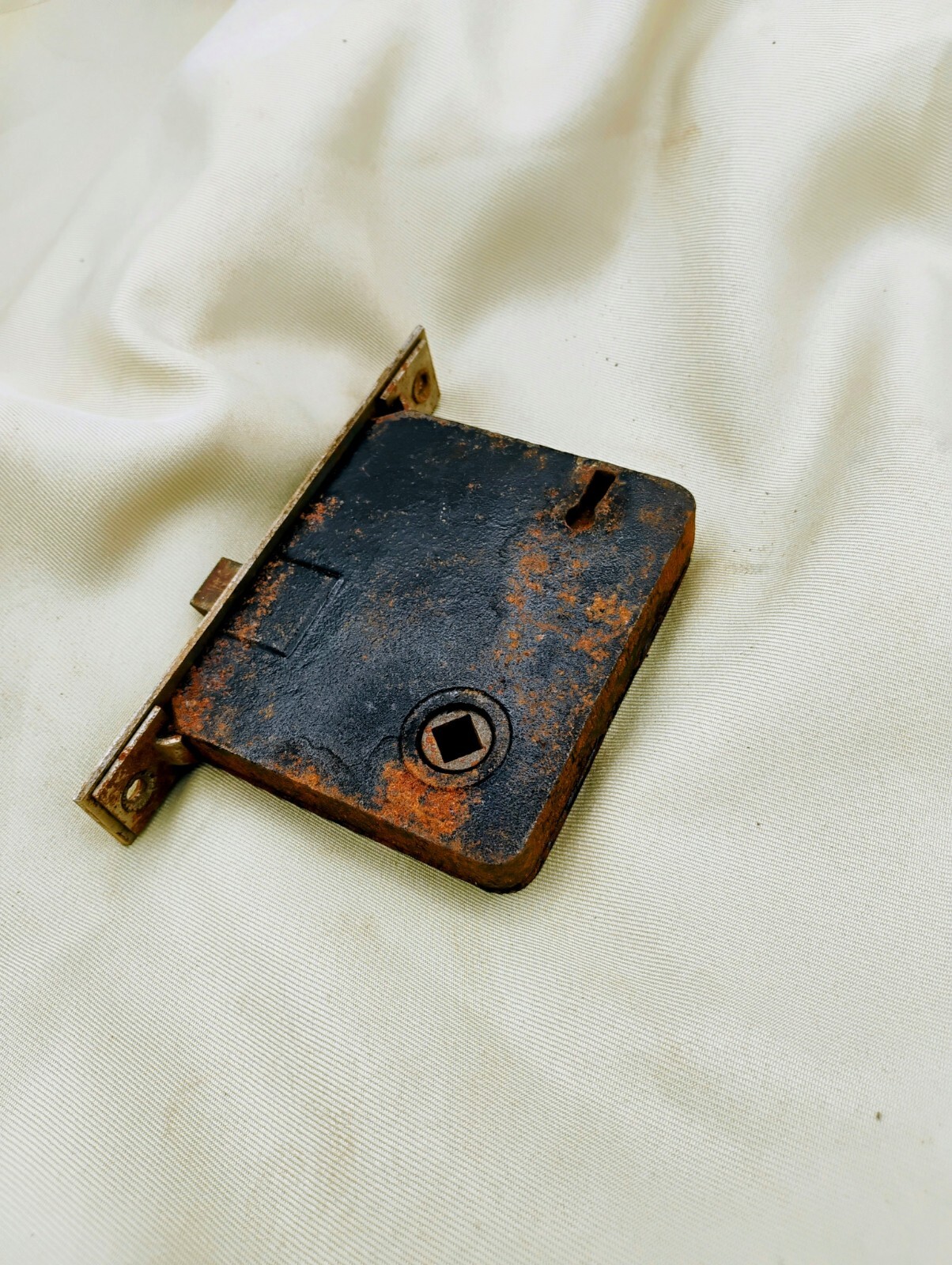 Mortise Lock Cast Iron with Brass Face Plate *Read