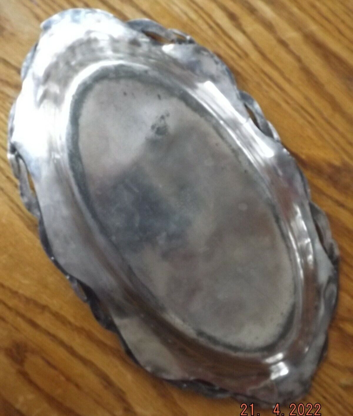 Old WILLIAM ROGERS 504 Quadruple New York NY Silver Plate Floral Oval Plate Dish