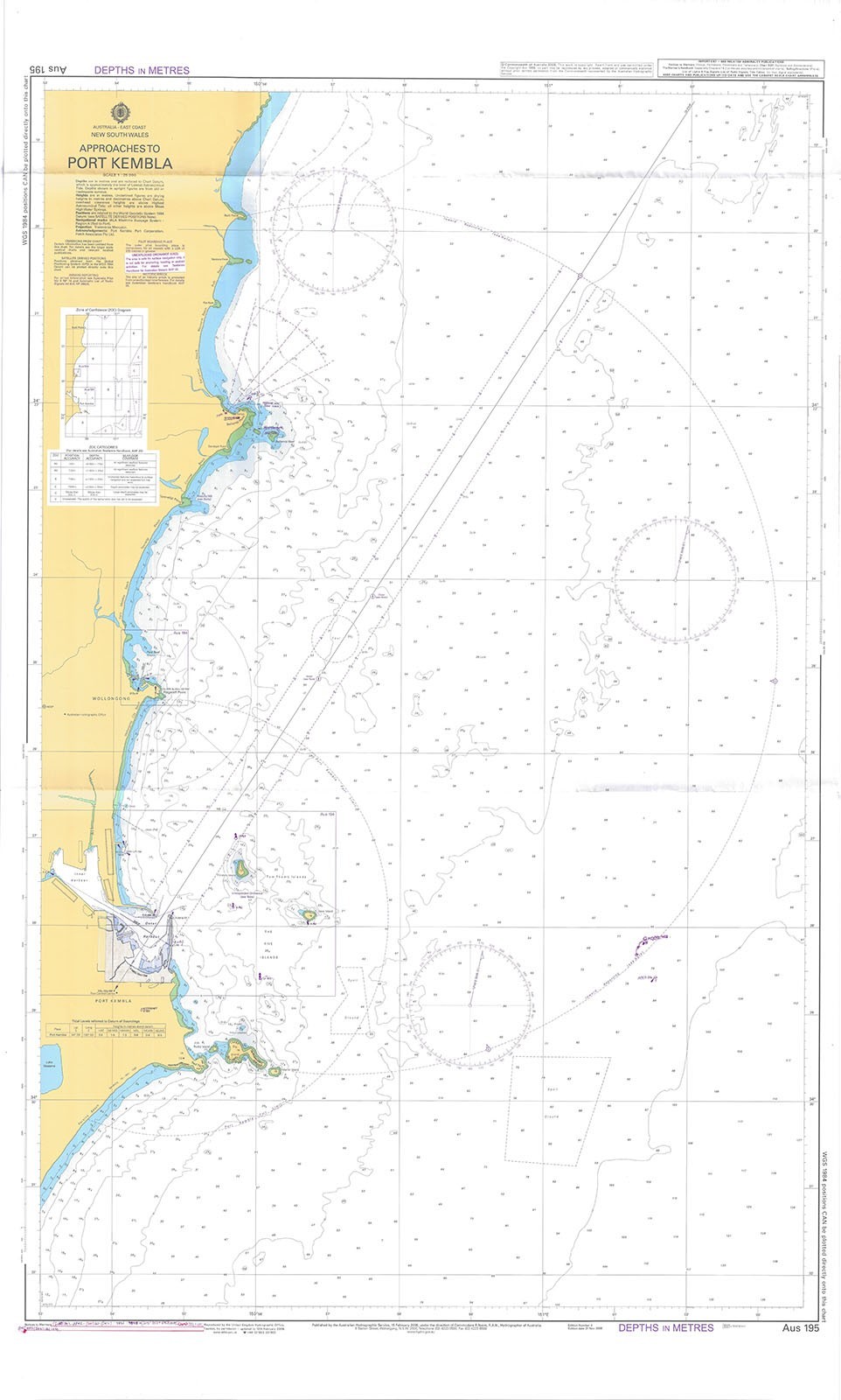 AUS 195 New South Wales Approaches Port Kembla Australia Chart Marine Admiralty