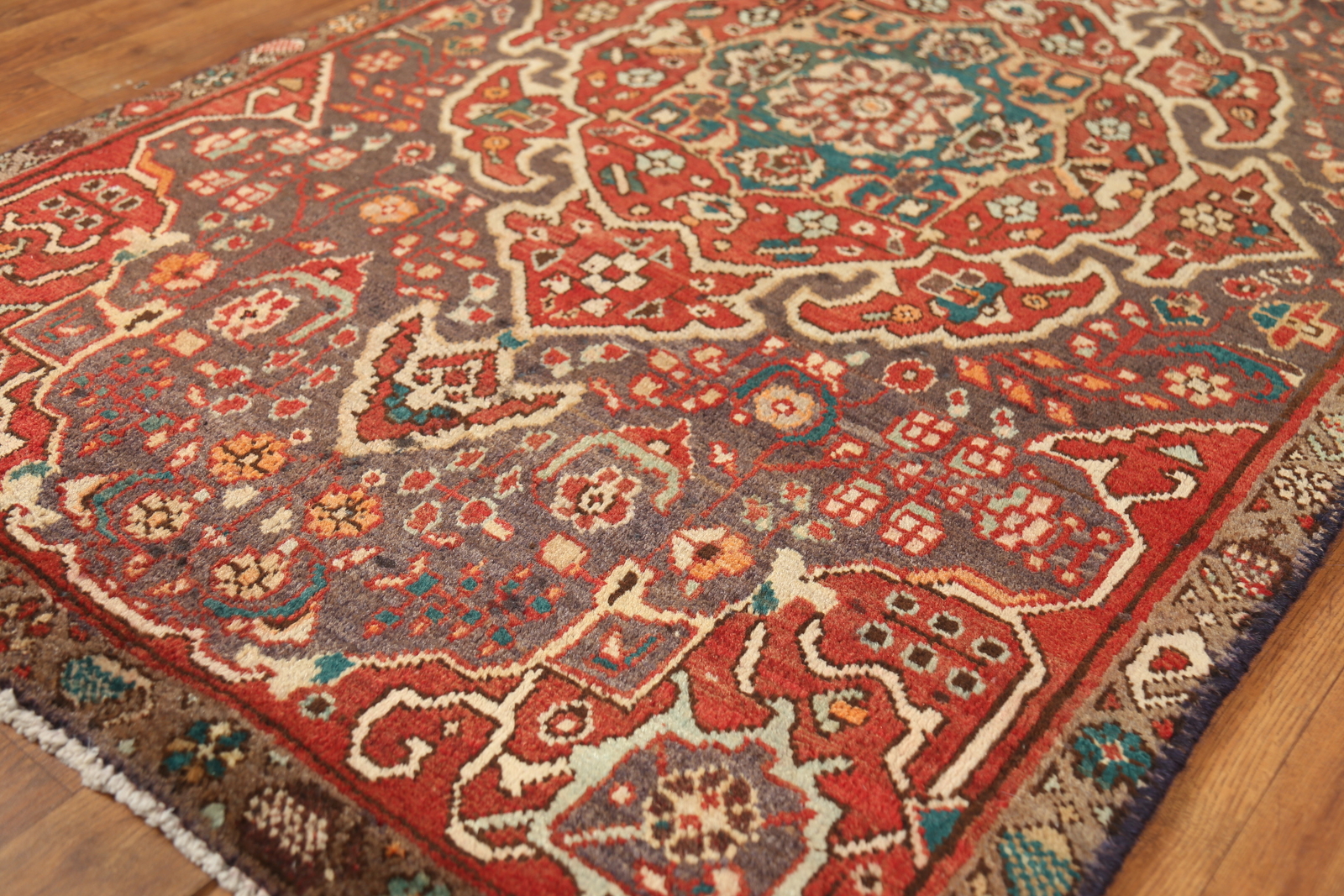 Vintage Rust Wool Hand-made Traditional Tribal Geometric Runner Rug 3×11 Carpet