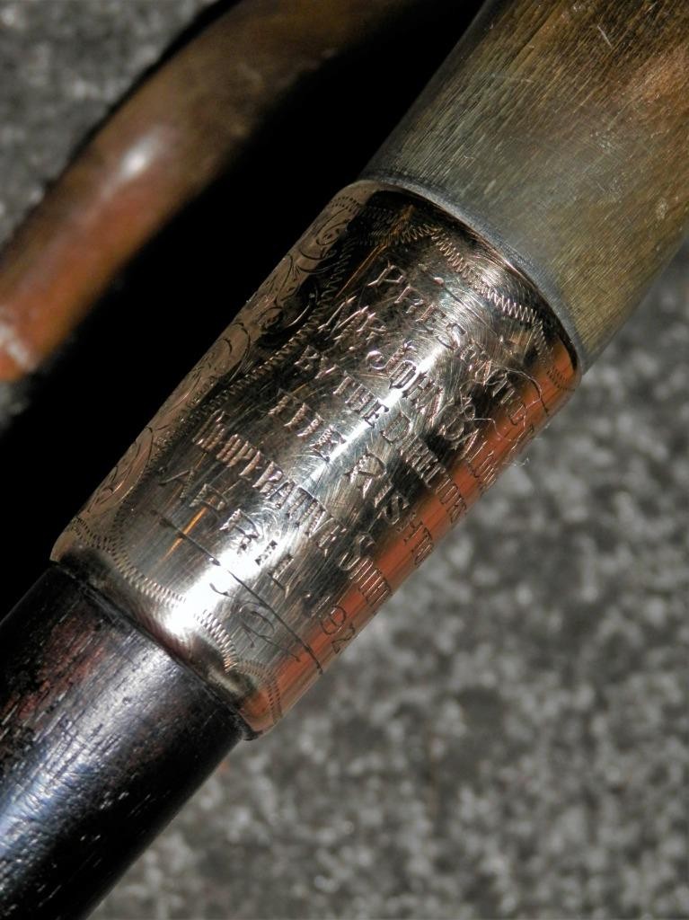 Antique Walking Stick Cane Hallmarked Chester 9ct Gold Collar Prese Rishton Coop