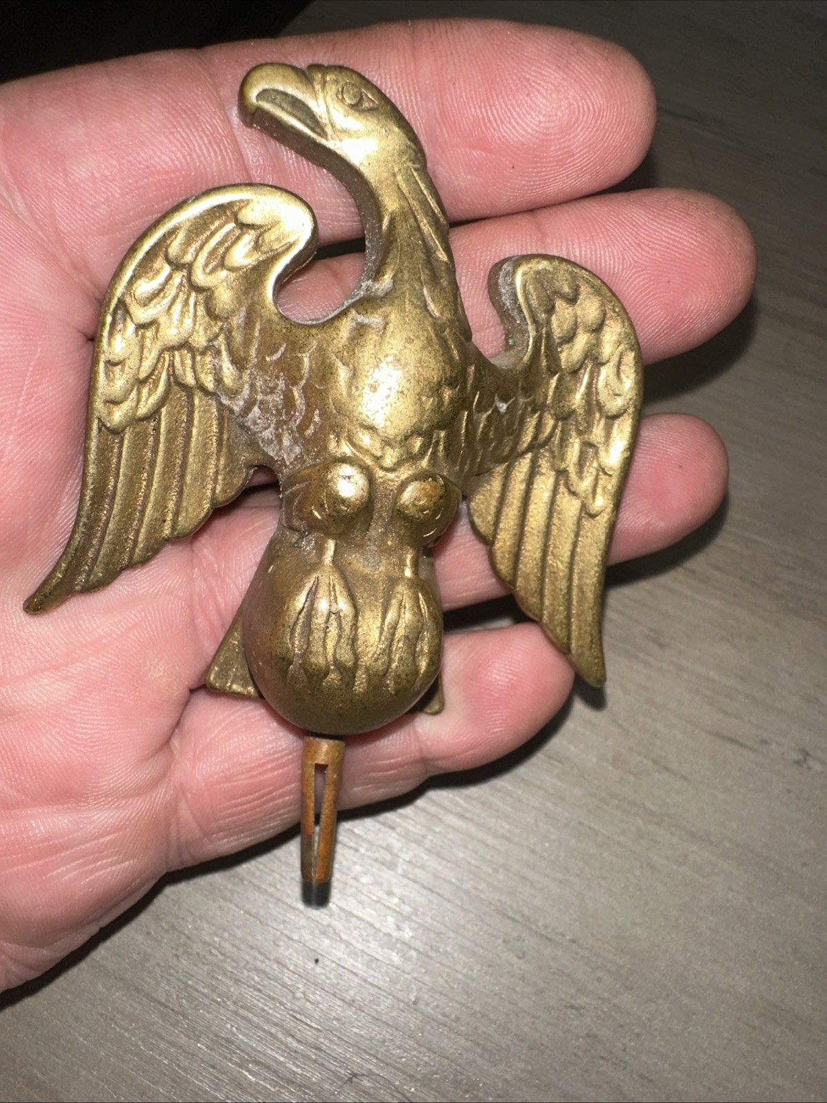 Antique Solid Brass Eagle Finial Majestic Pose