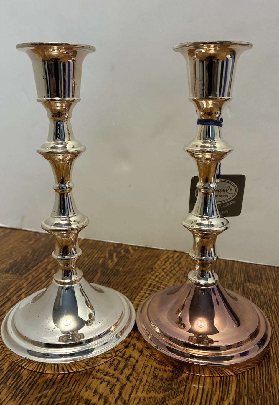 Leonard Silver Plated Candlesticks Set Of Two Towle Silver Company Mix Match