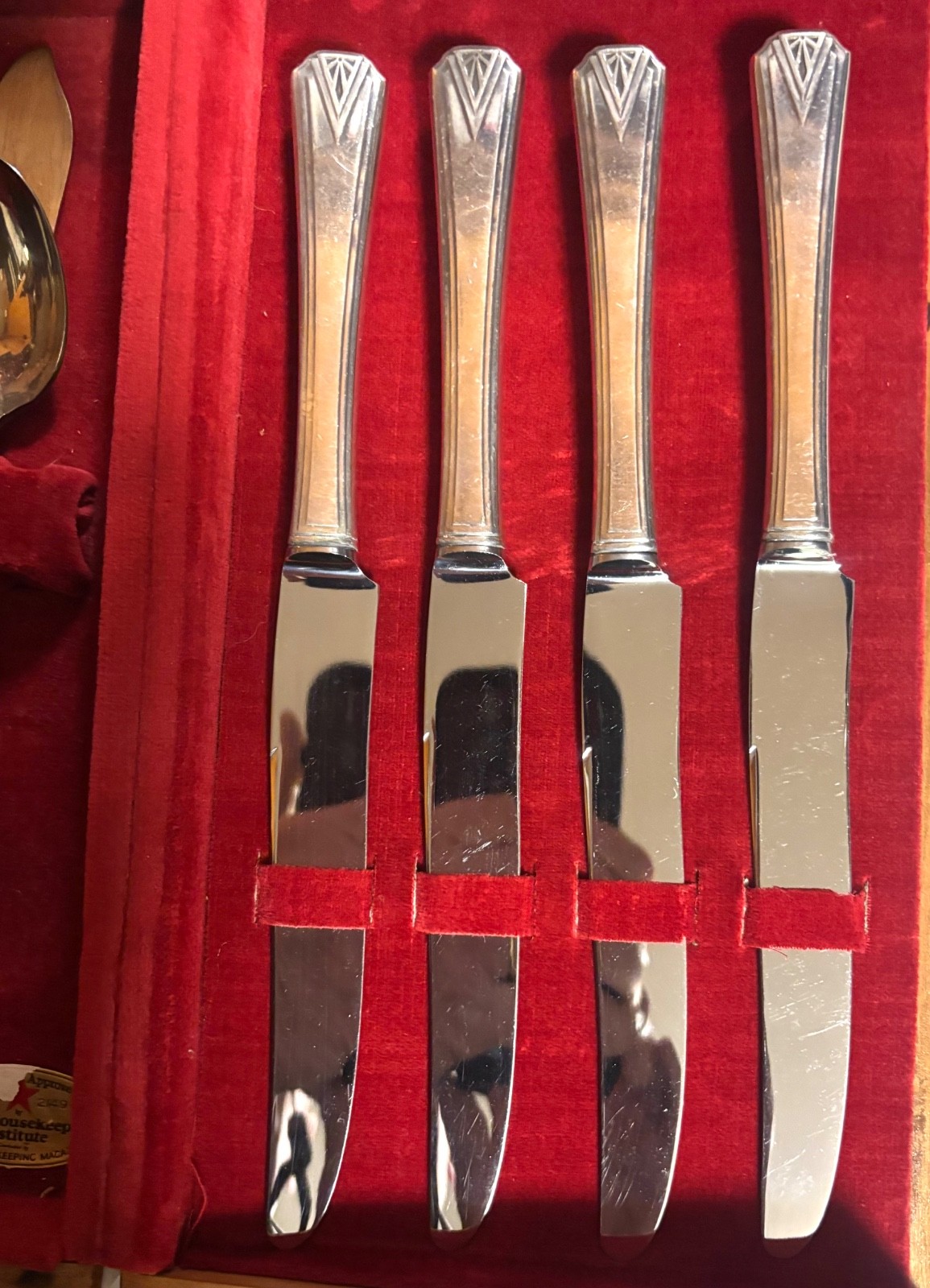 1929 Silver Plate Flatware service in case – DEAUVILLE pattern – Deco / Mission